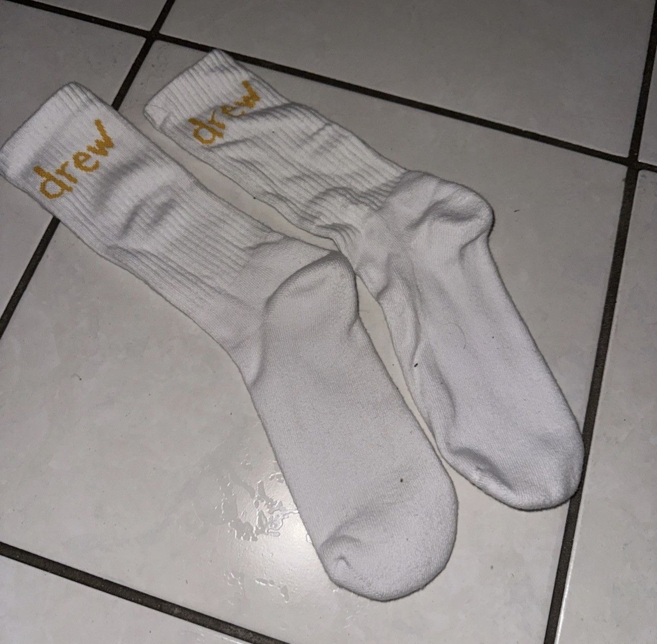 Drew House Authentic Drew Socks ( White ) OS New Without Packaging Size ONE SIZE - 2 Thumbnail