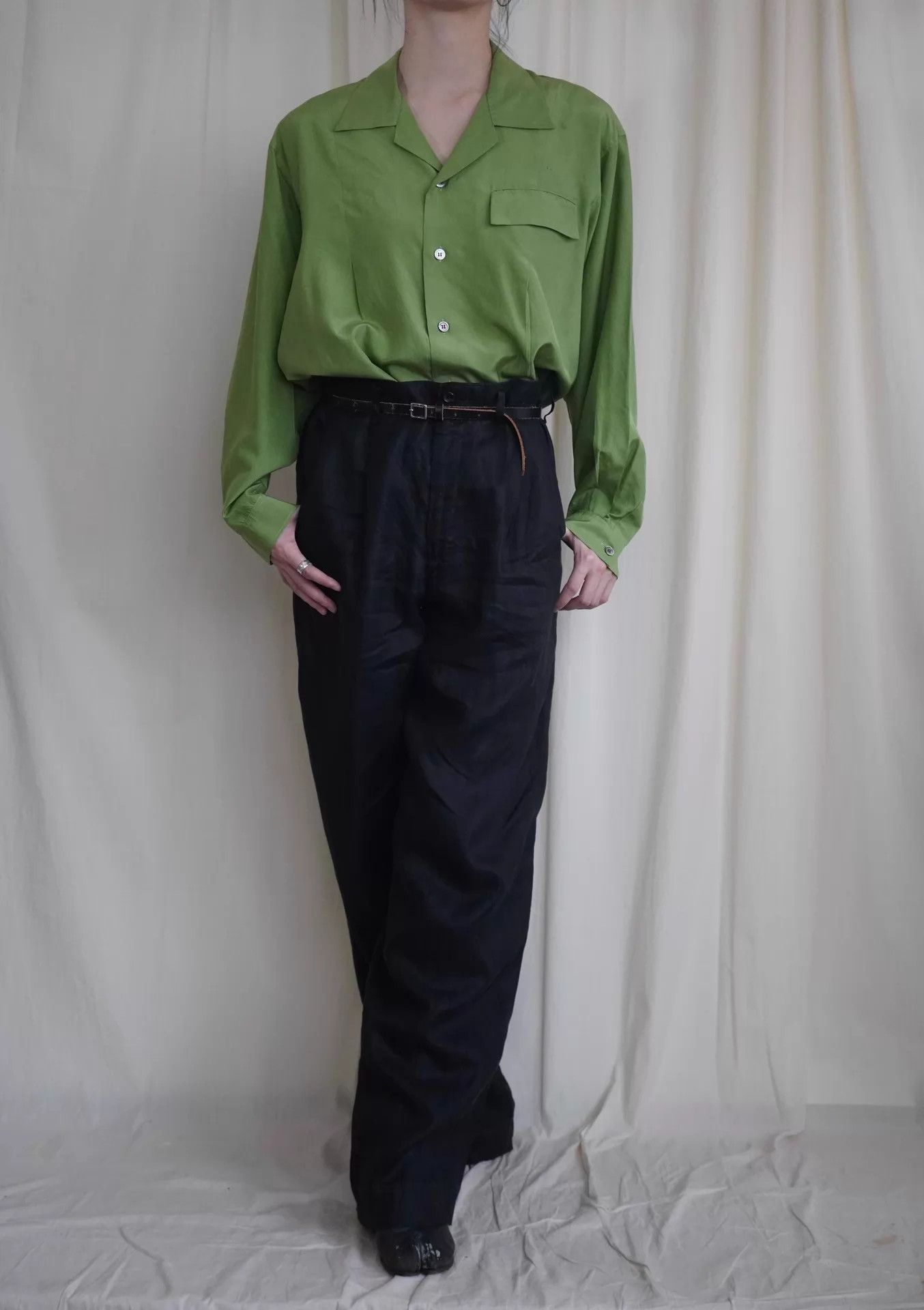 Y's Y'S by Yohji Yamamoto 2001SS Silk Green Shirt 9/10 Pocket Size US M / EU 48-50 / 2 - 8 Thumbnail