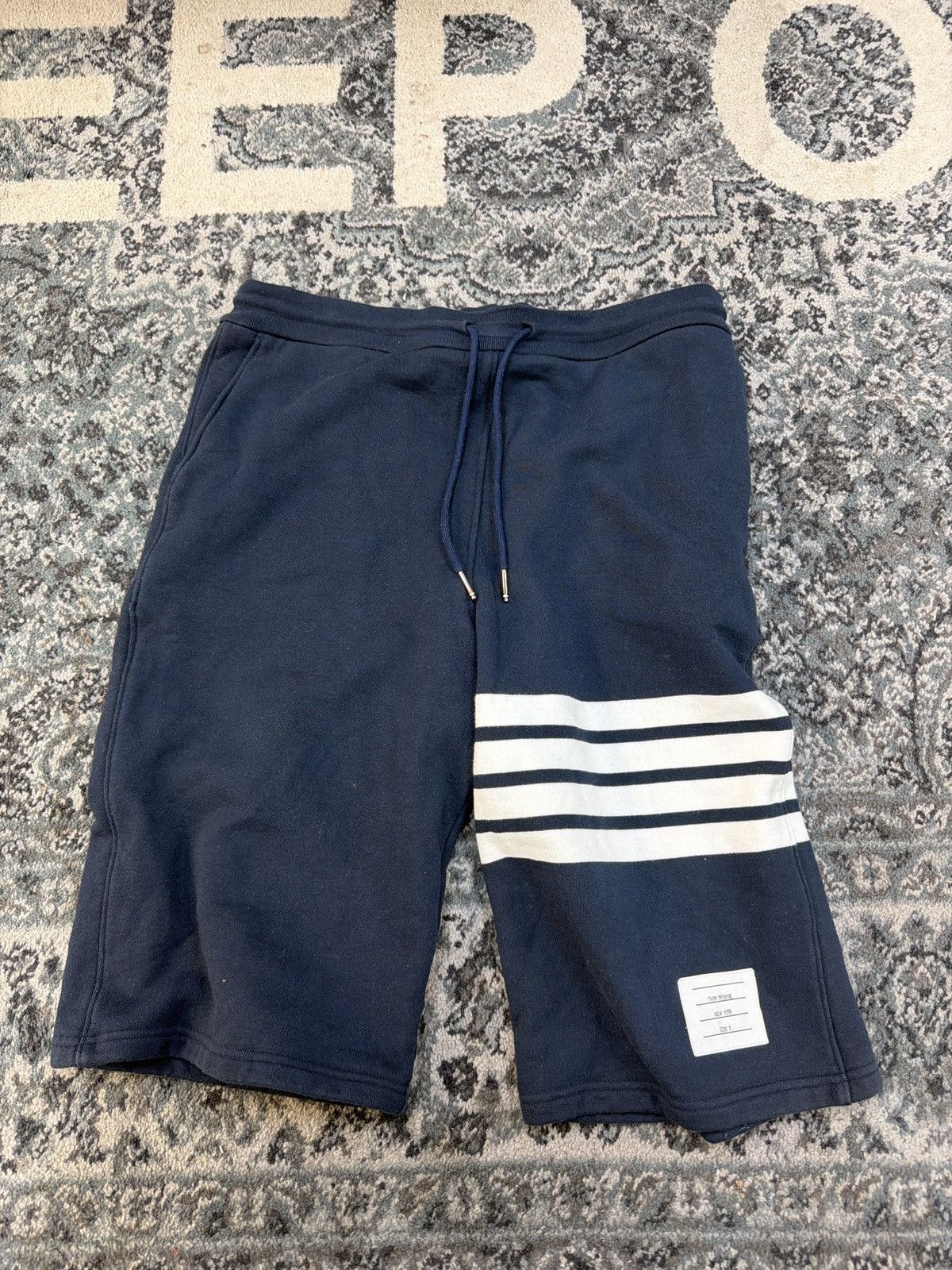Thom Browne Thom Browne classic logo sweat shorts navy Size US 36 / EU 52 - 1 Thumbnail