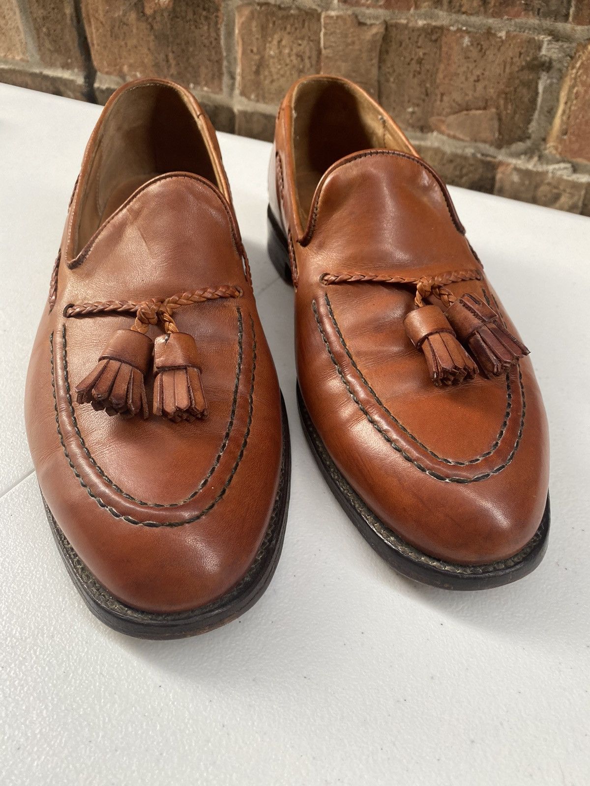 Cheaney Cheaney 🇮🇹 brown braided leather tassel loafer bench made UK Size US 9 / EU 42 - 4 Thumbnail