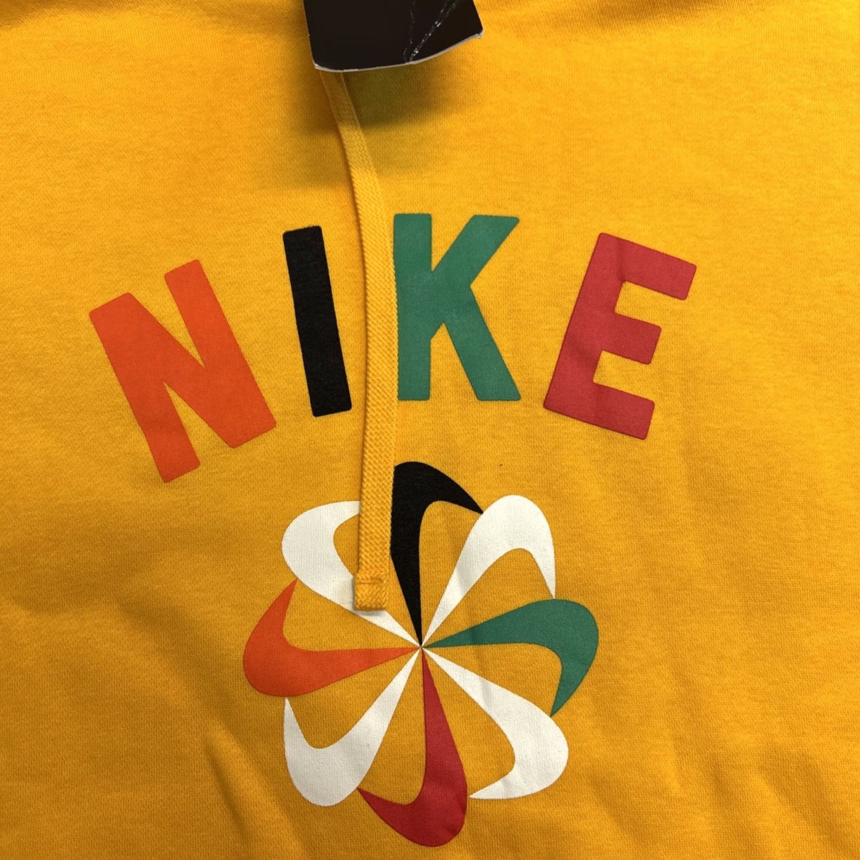 Nike NIKE Hoodie Mens XL Yellow Pinwheel Logo Pullover Hoodie Sweatshirt Sweater New Size US XL / EU 56 / 4 - 2 Thumbnail