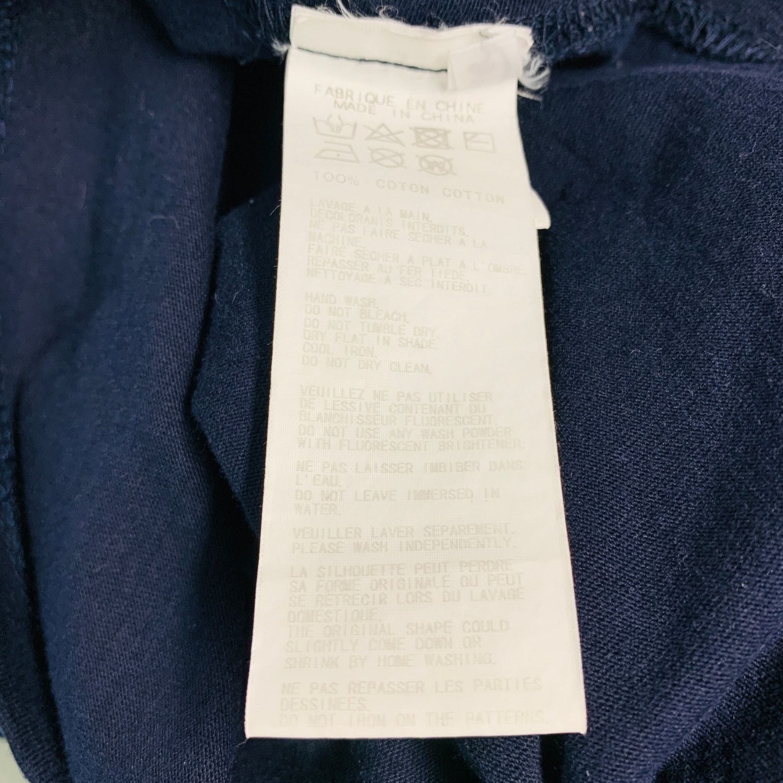 Yohji Yamamoto YOHJI YAMAMOTO Size M Navy White Logo Cotton T-shirt Size US M / EU 48-50 / 2 - 6 Thumbnail