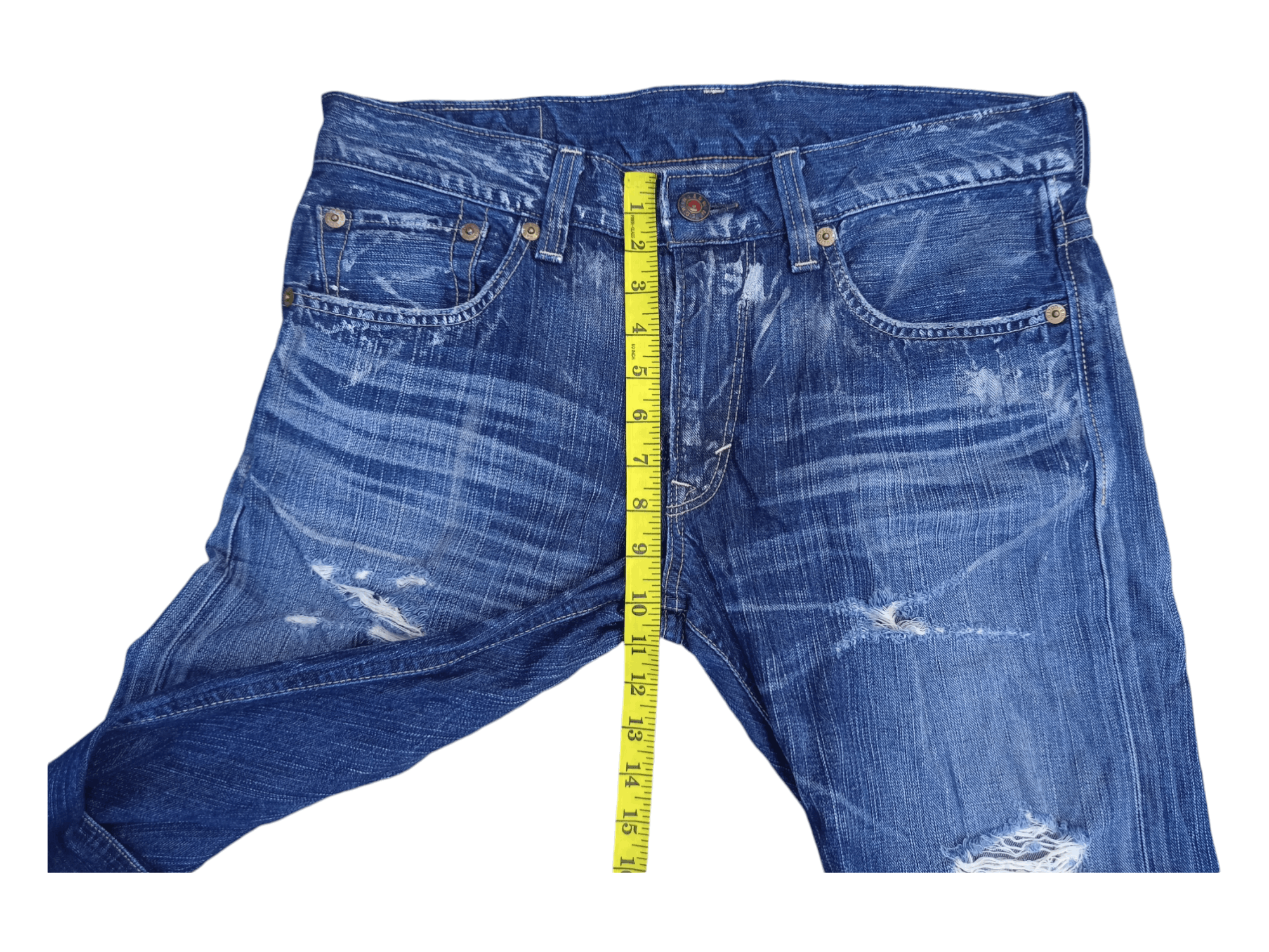 Edwin Edwin 503 Blue Trip Distressed Minimalist Flare Jeans Size US 34 / EU 50 - 23 Thumbnail