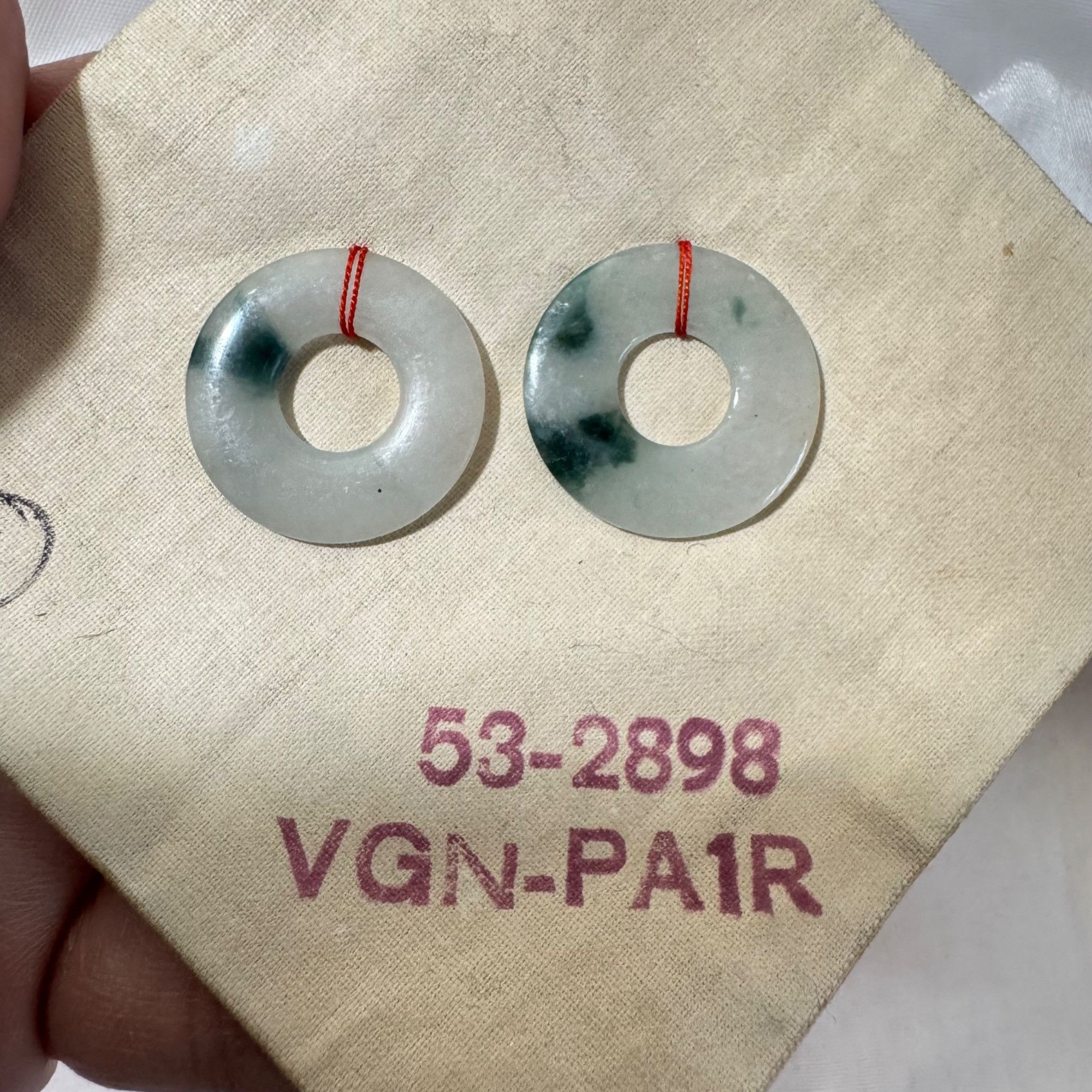 Other Antique Loose Gemstones Spinach Jade Circles Size 1'' Length Size ONE SIZE - 1 Thumbnail