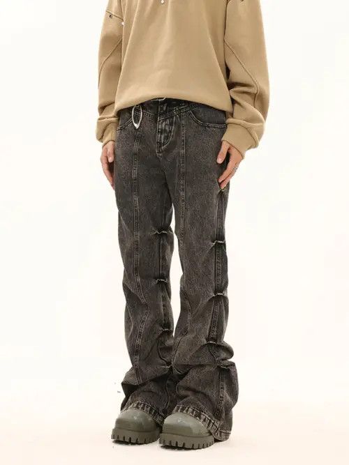 Jean Kimijima x Hara Opium Pleated Washed Stack Denim Jeans Size US 30 / EU 46 - 1 Thumbnail