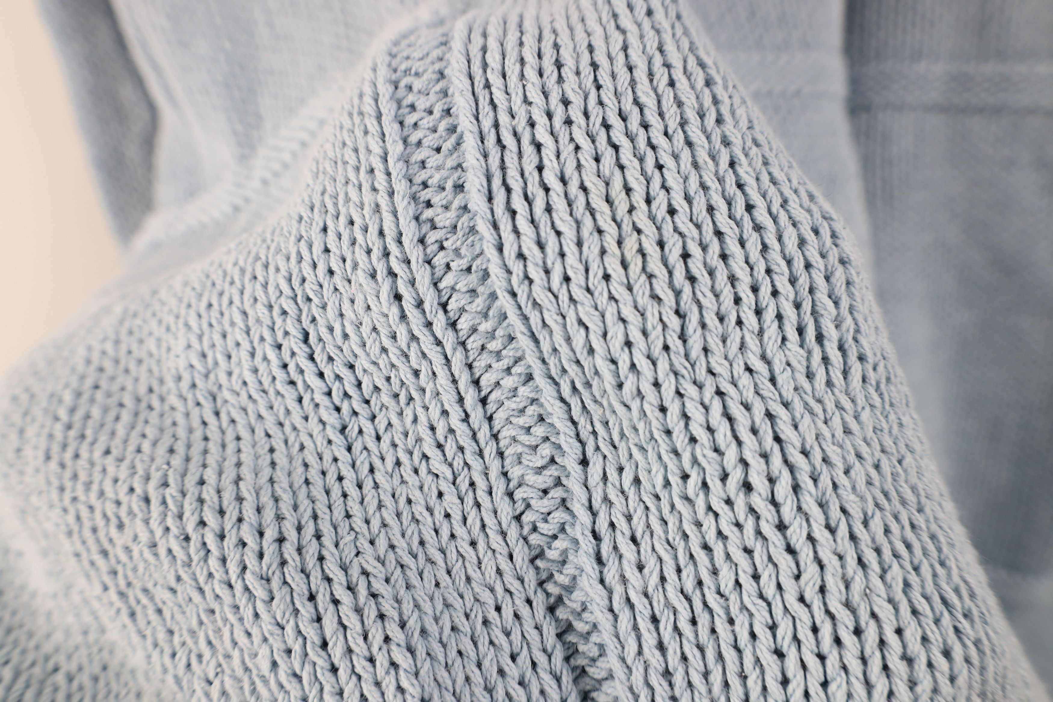 Vintage Vintage 90s Streetwear Ribbed Knit Sweater Carolina Blue Size US XL / EU 56 / 4 - 5 Thumbnail
