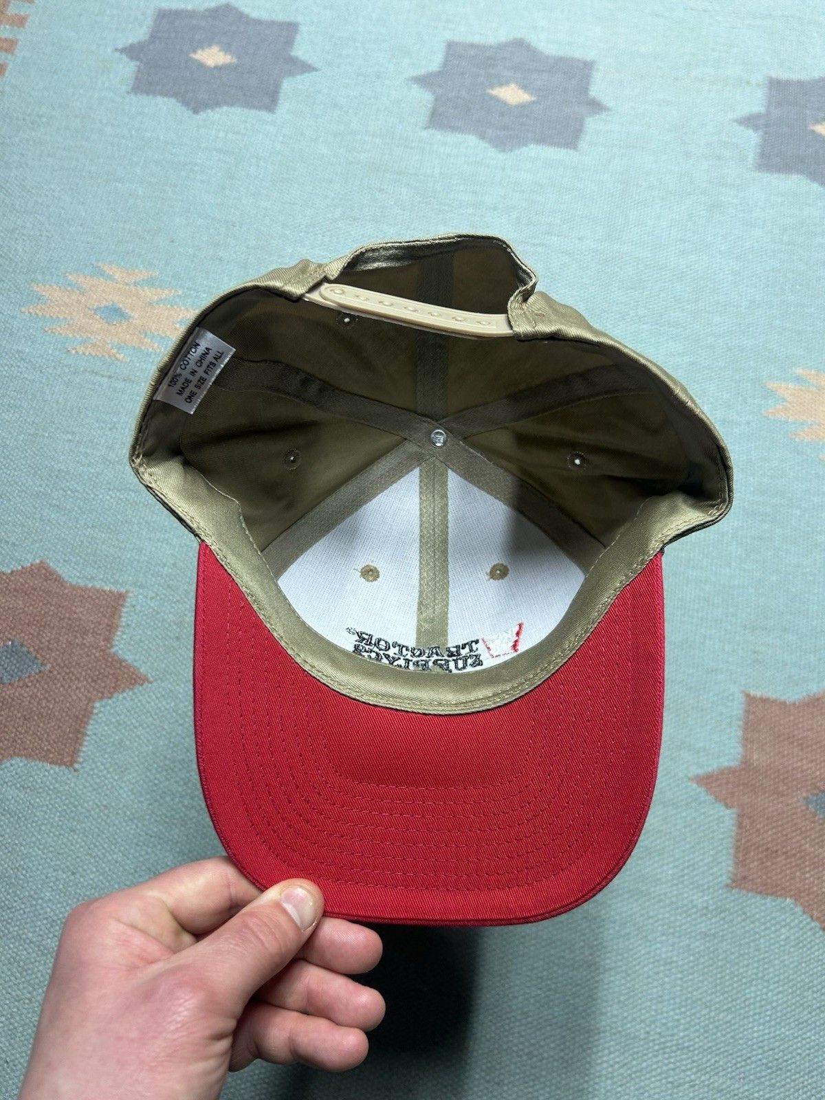 Vintage Tractor supply co snapback hat embroidered logo farm tan red Size ONE SIZE - 5 Thumbnail