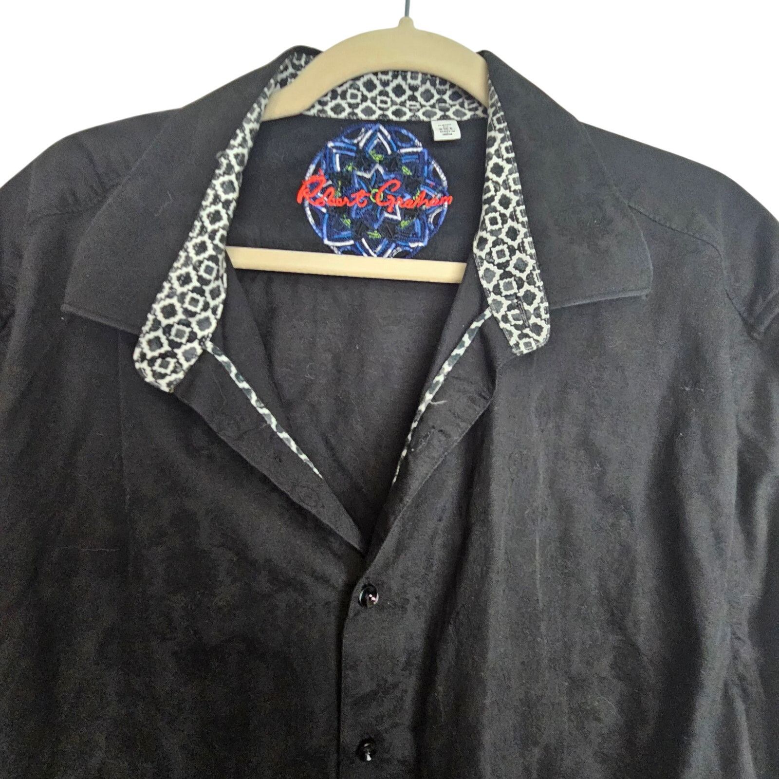 Robert Graham Robert Graham Mens Shirt Black Long Sleeve Dress Shirt 3XL Size US XXL / EU 58 / 5 - 2 Thumbnail