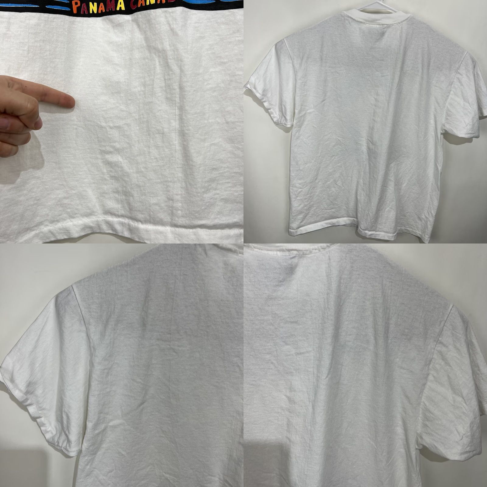 Vintage VINTAGE Double B Santa Fe Panama Canal T Shirt XL Men Logo Geometric 100% Cotton White Crew Neck Short Sleeve 1990s USA Size US XL / EU 56 / 4 - 8 Thumbnail