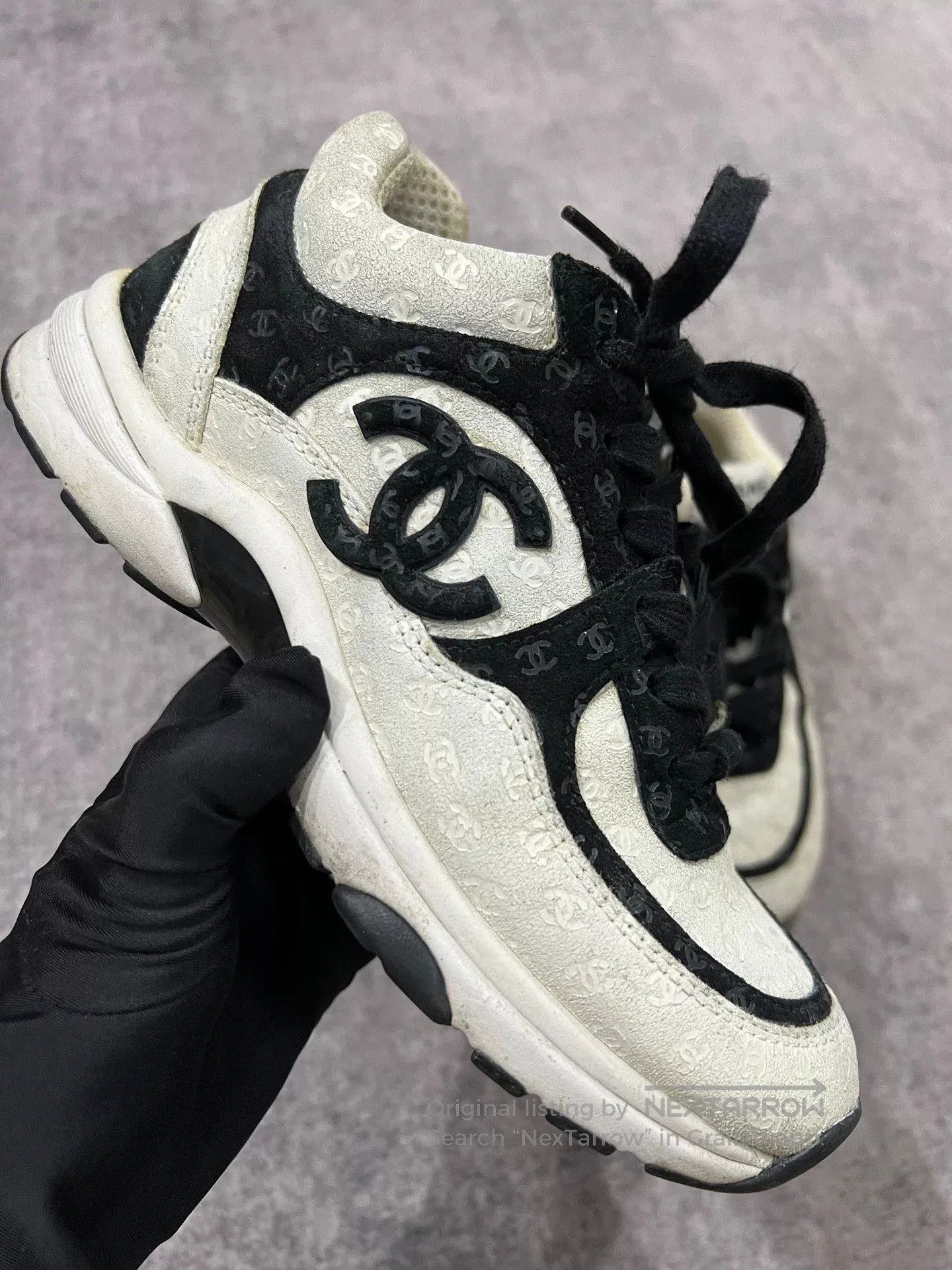 Chanel Chanel Panda All-over Logo Sneakers. Size US 5 / IT 35 - 4 Thumbnail