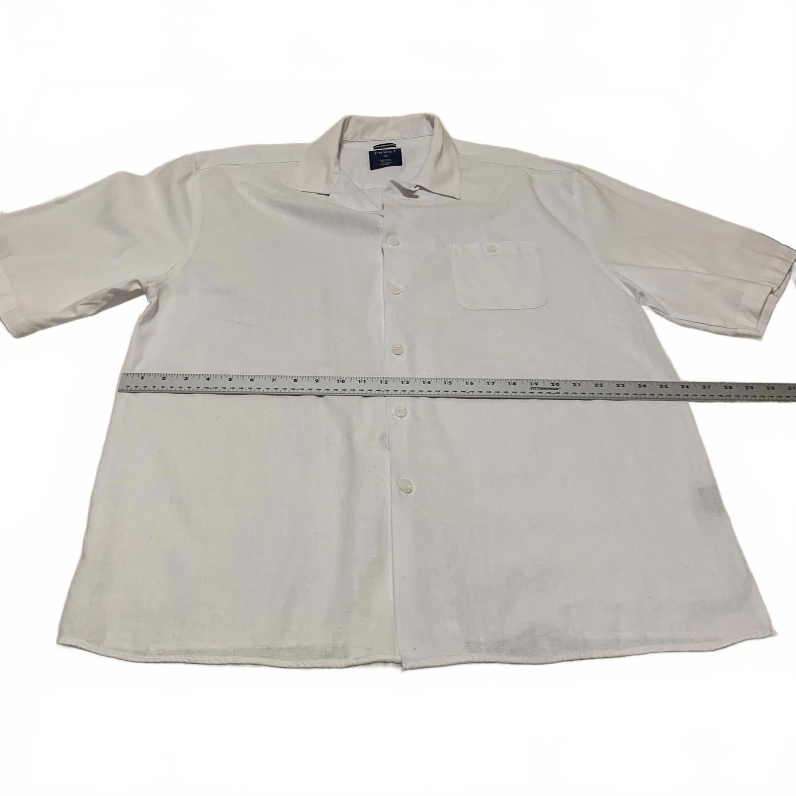 Trussardi Vtg 90s Trust Men's 3X White Linen Rayon Beach Shirt Size US XXL / EU 58 / 5 - 9 Thumbnail