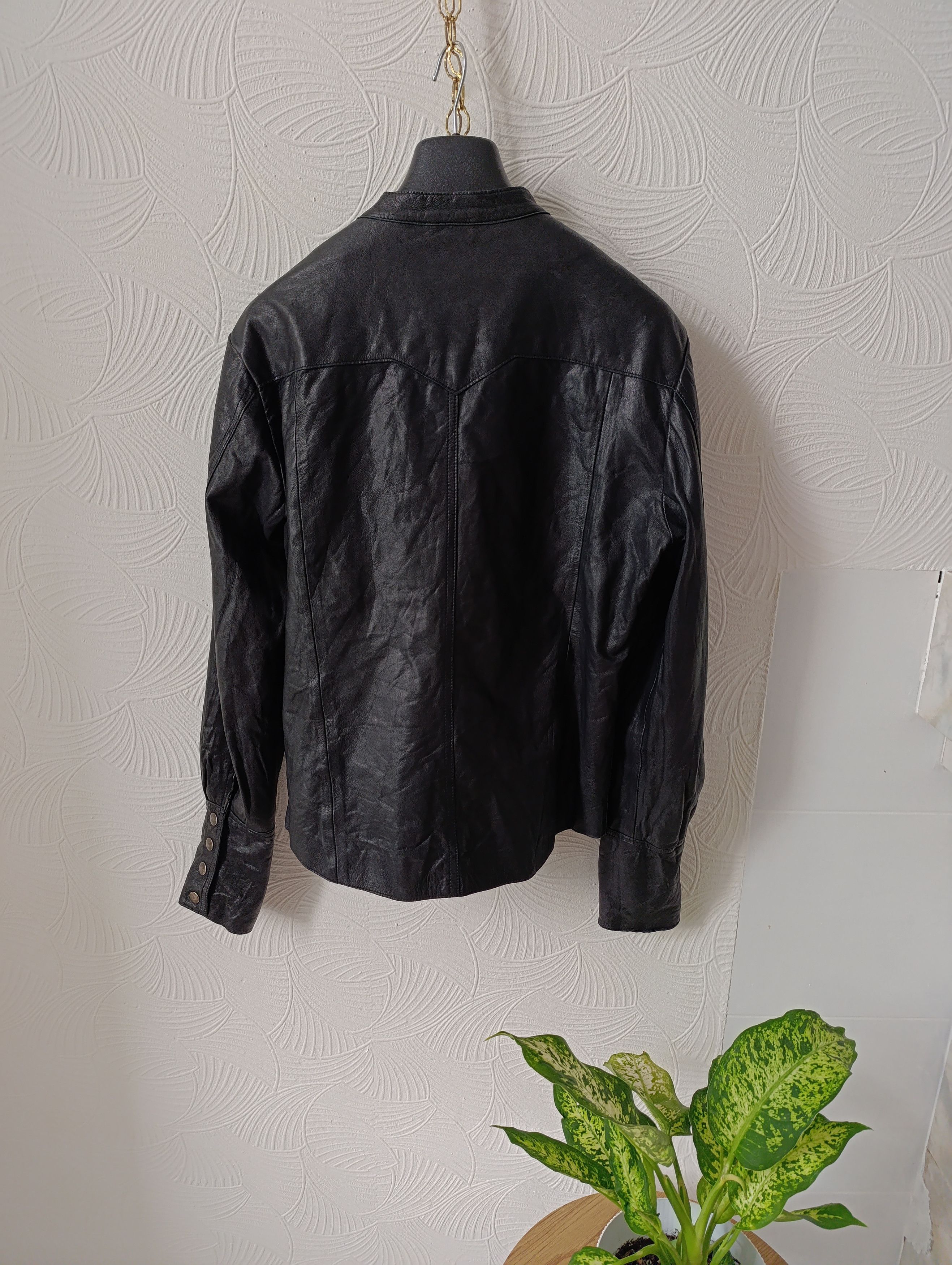 Allsaints ALLSAINTS BLACK LEATHER ROCK SHIRT JACKET Size US M / EU 48-50 / 2 - 8 Thumbnail