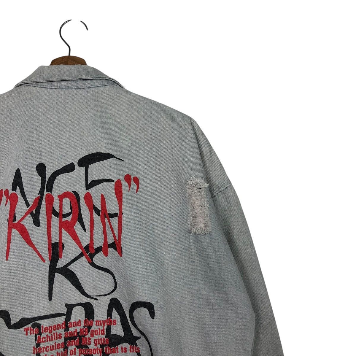 Japanese Brand 🔥VINTAGE DENIM JACKET BIKER UNBRANDED BIG LOGO BACK HIT Size US M / EU 48-50 / 2 - 15 Thumbnail