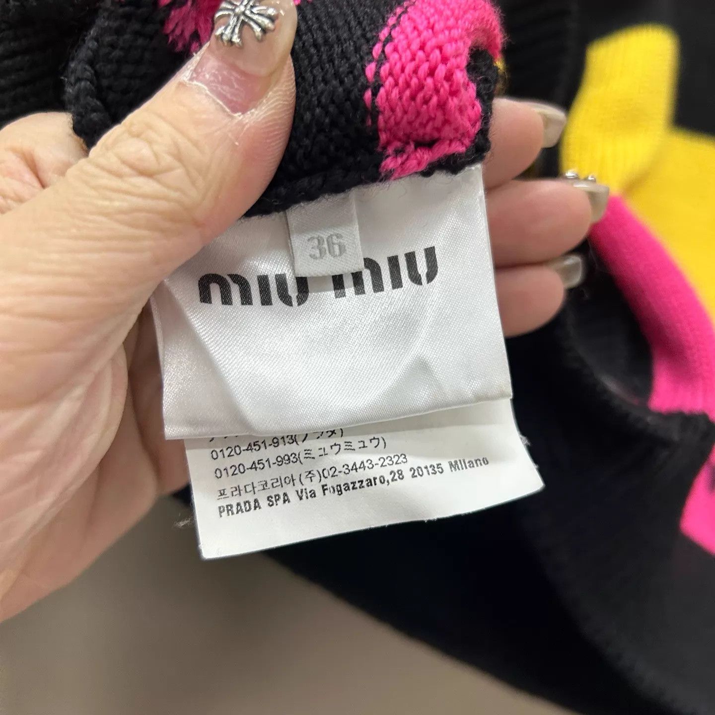 Miu Miu MIU MIU NWT colorblocked V-neck long sleeve cardigan 36 Size XS / US 0-2 / IT 36-38 - 4 Thumbnail