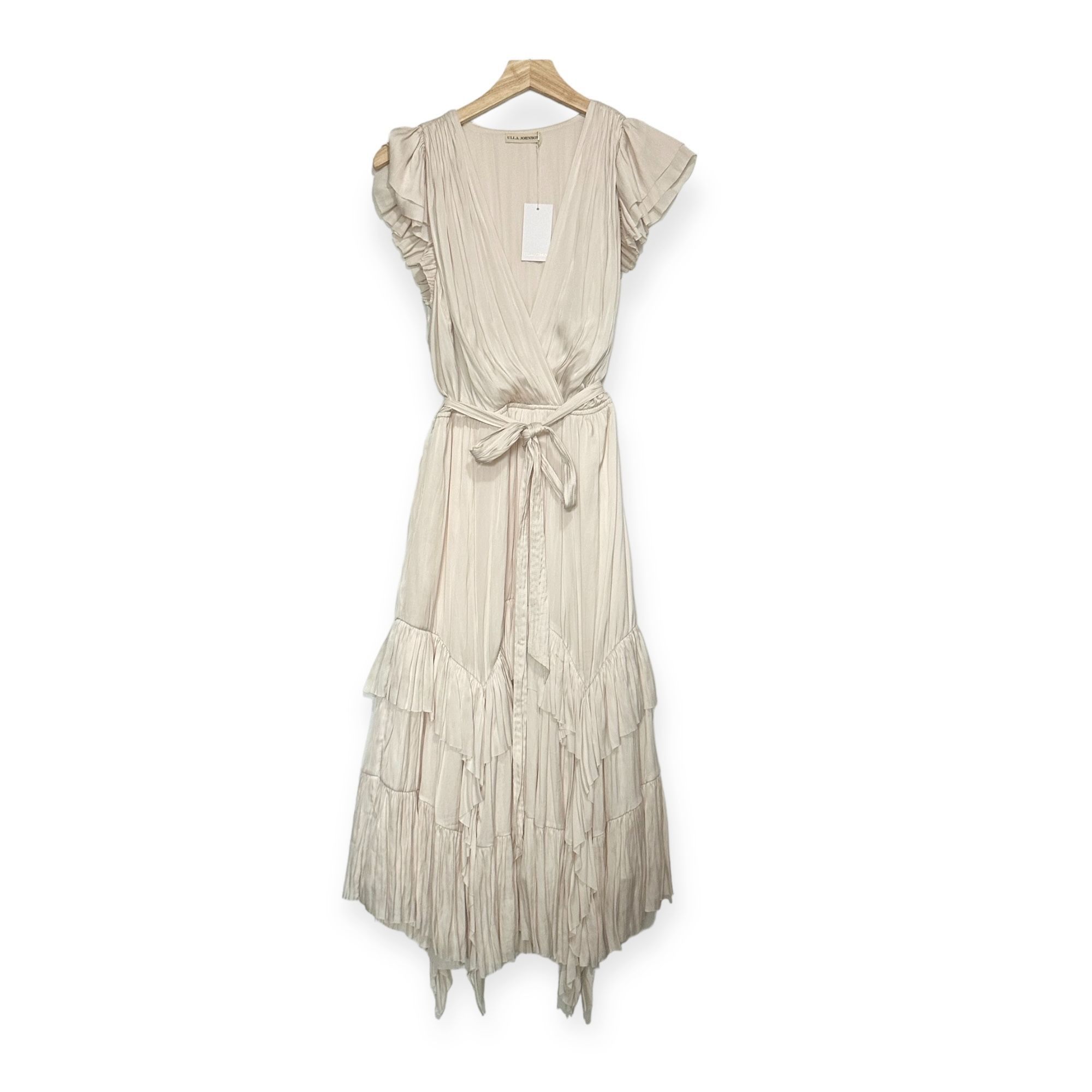 image of Ulla Johnson Abella Midi Dress, Pearl, Size 6, New With Tag in Ecru/Ivory, Women's