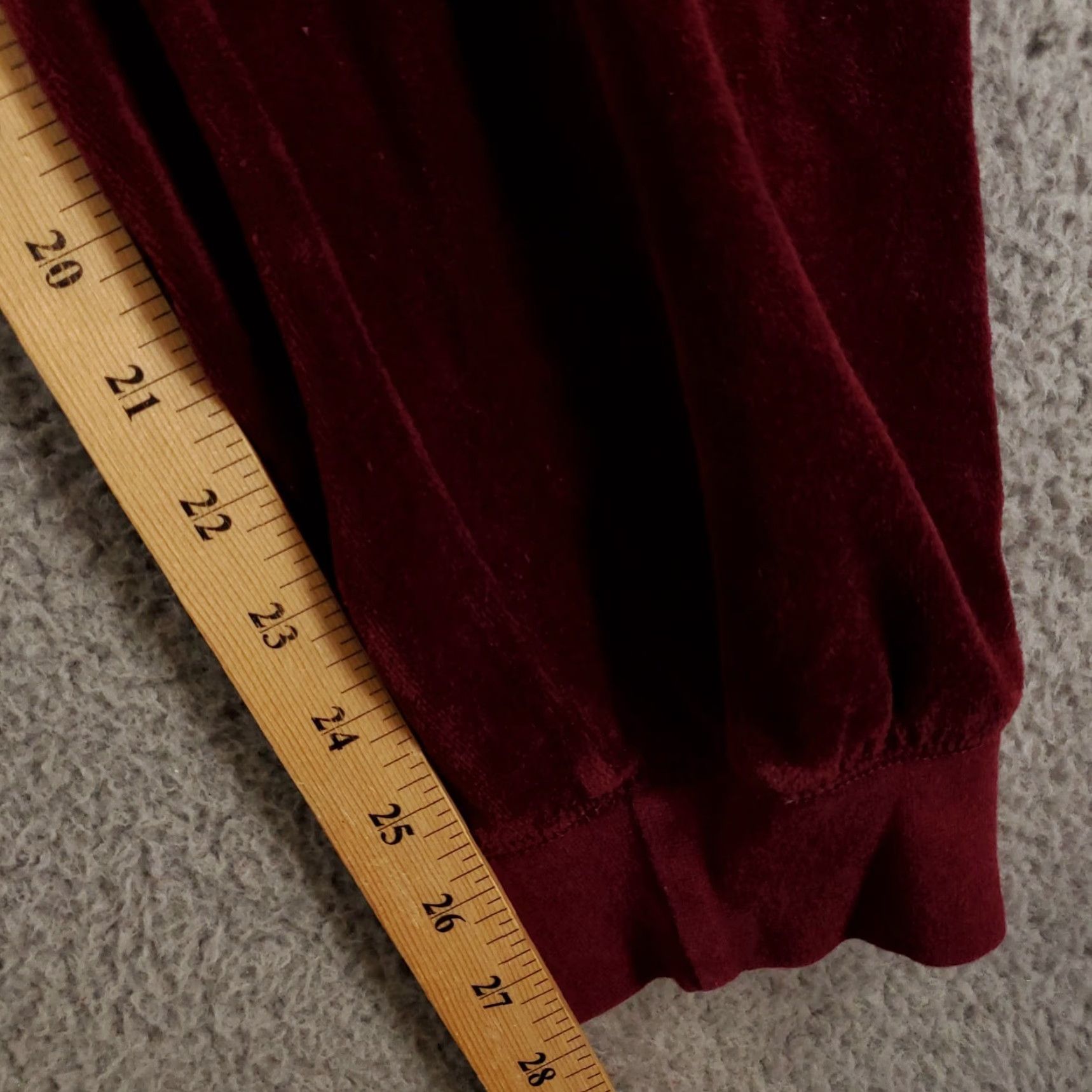 Vintage Womens Velour Jumpsuit Size XL Burgandy Drawstring Waist Romper Criss Cross Size 40" / US 18 - 5 Thumbnail
