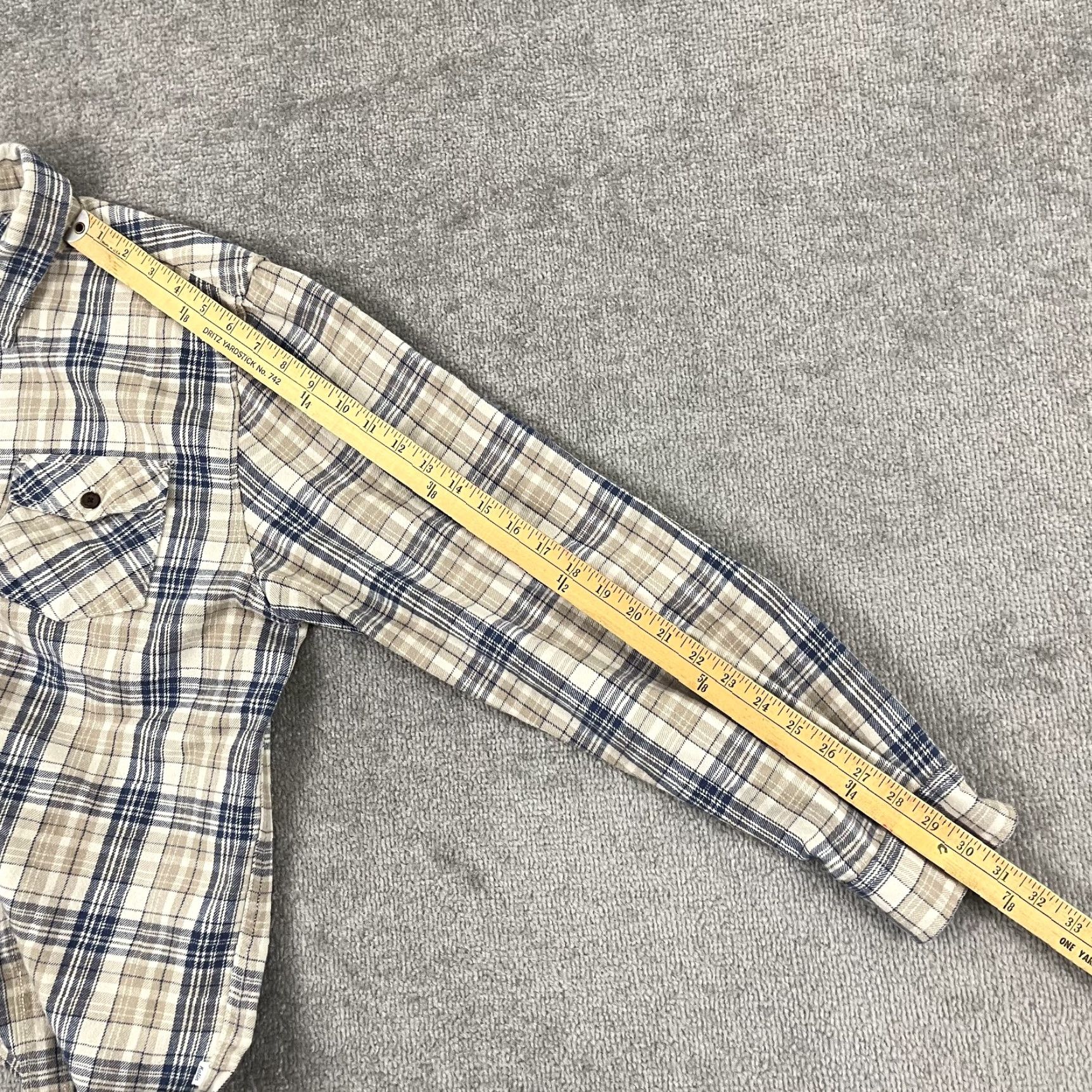 Katin Katin Flannel Shirt Mens Large Brown Blue Plaid Button-Up Long Sleeve Regular Fit Size US L / EU 52-54 / 3 - 6 Thumbnail