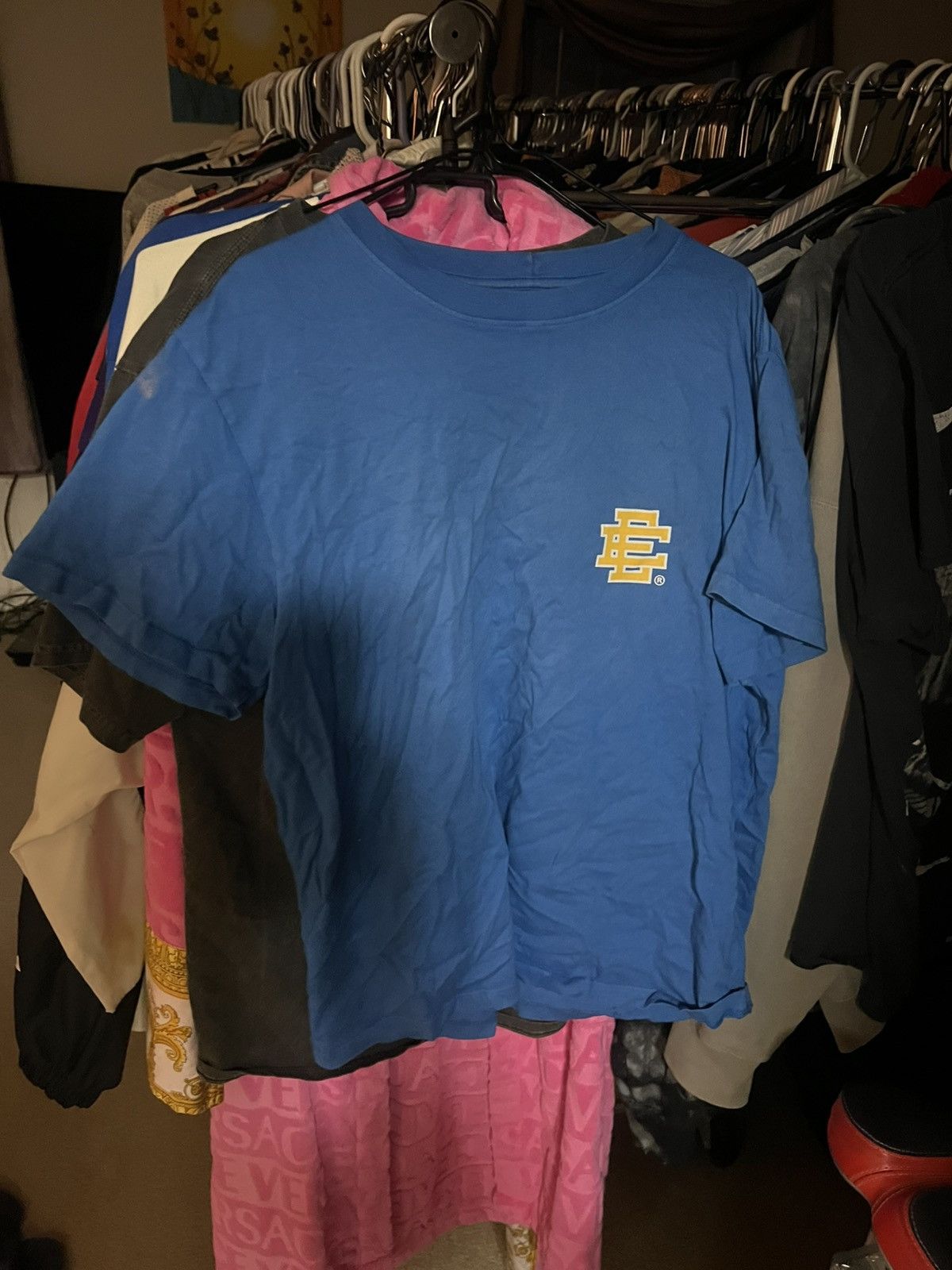 Eric Emanuel Eric Emanuel blue w yellow EE Miami tee shirt large Size US L / EU 52-54 / 3 - 1 Thumbnail