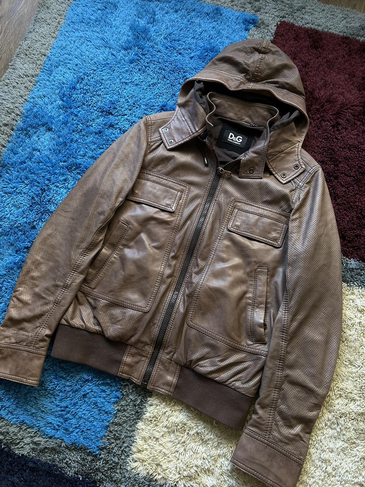 Dolce & Gabbana Lambskin Hooded Leather Jacket Size US M / EU 48-50 / 2 - 2 Thumbnail