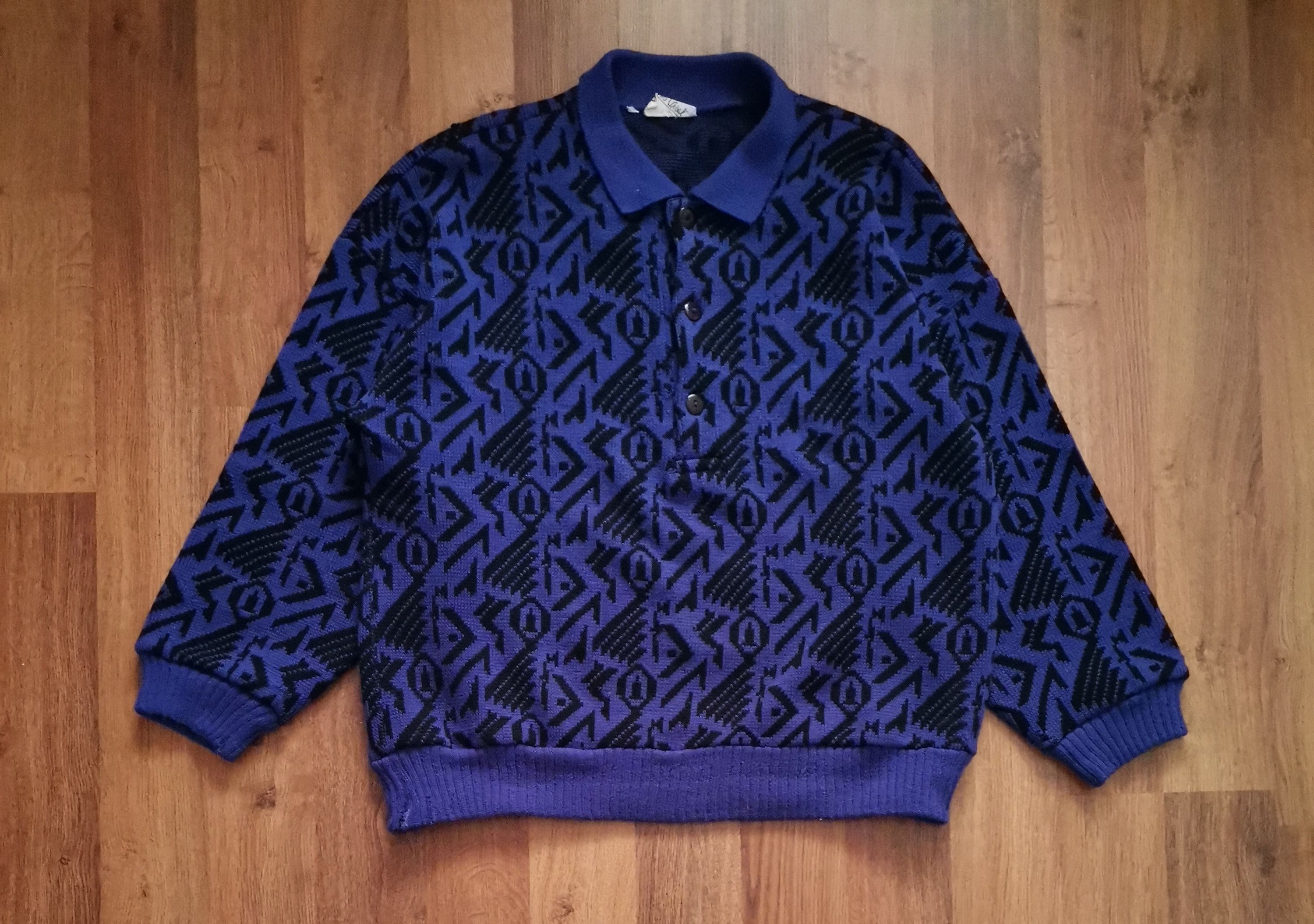 Vintage Vintage Renato Cavalli Abstract Sweater Size US L / EU 52-54 / 3 - 1 Thumbnail