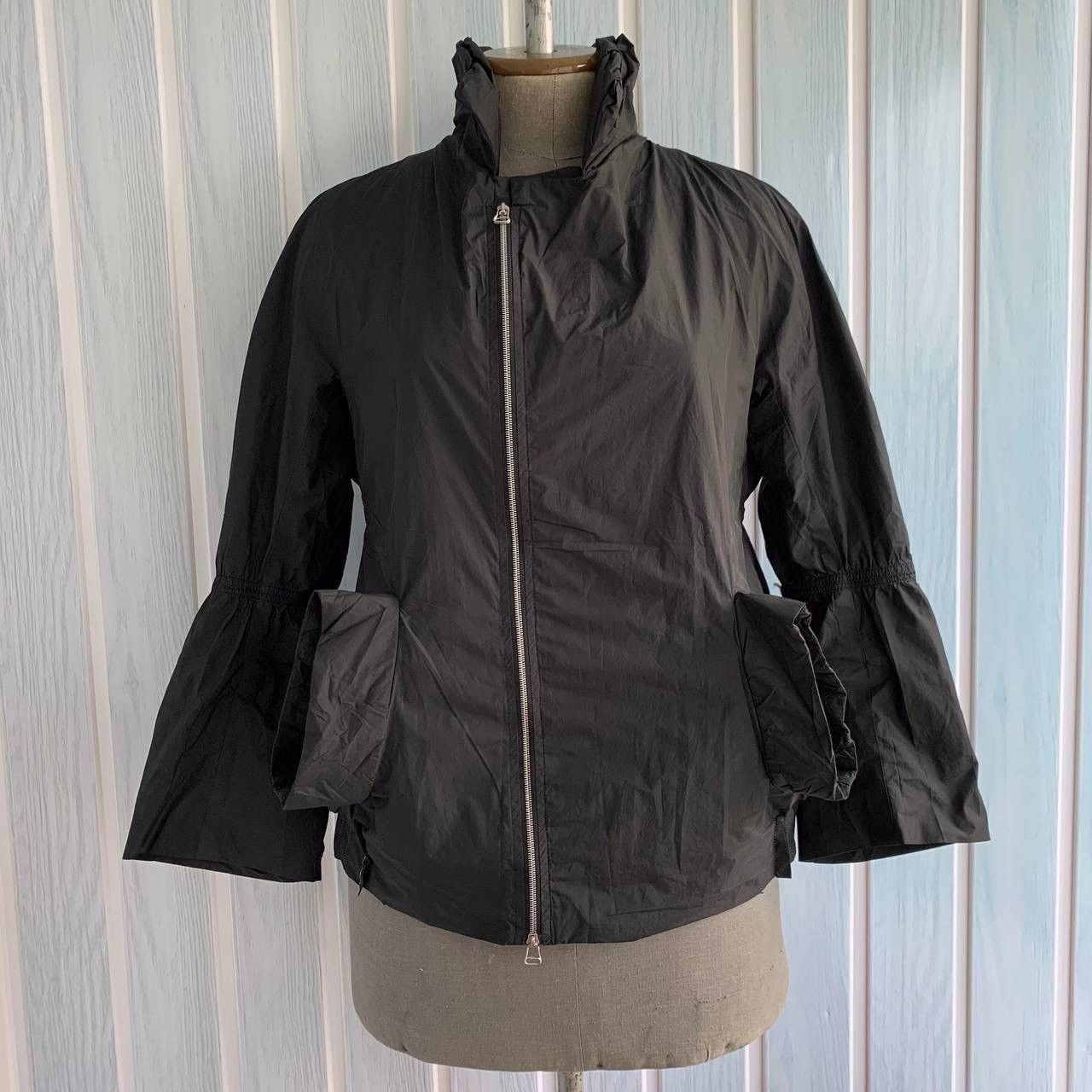 Designer × Marithe + Francois Girbaud Vintage Marithe Francois Girbaud Black Geometric Zip Jacket Size M / US 6-8 / IT 42-44 - 2 Thumbnail