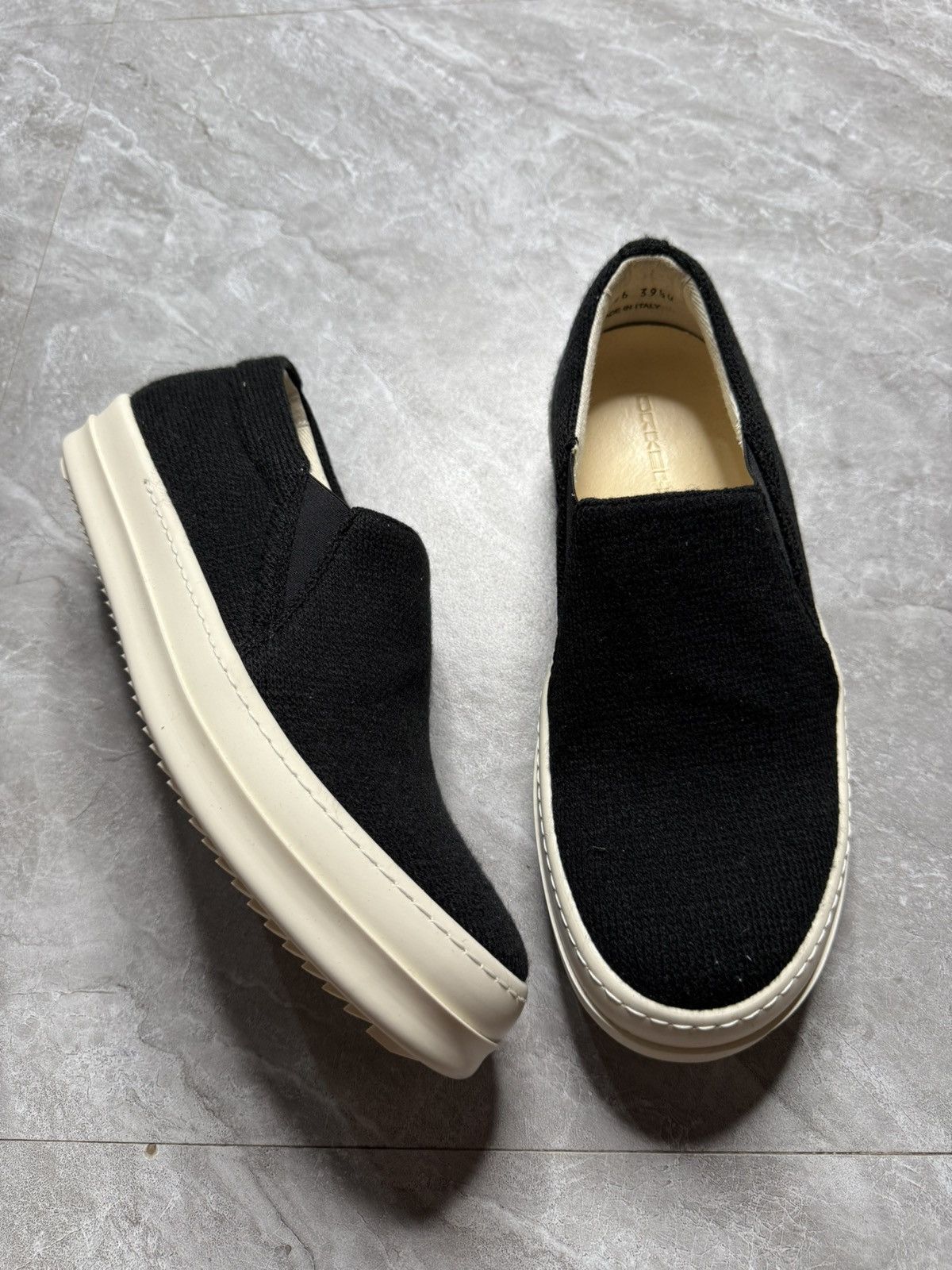 Rick Owens Cloth Ramones Slip Ons