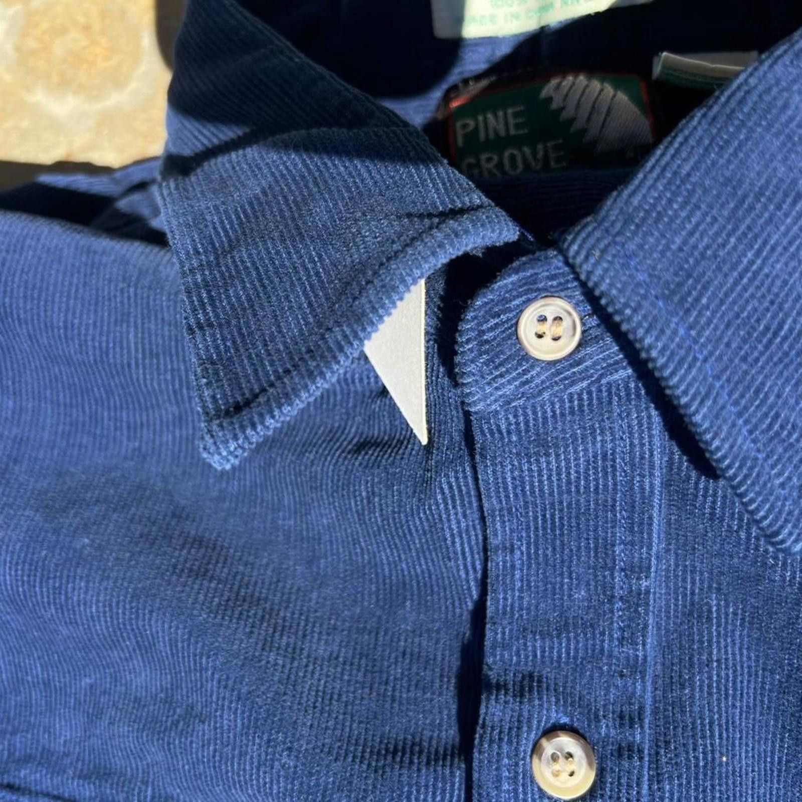 Vintage Deadstock Vintage 90s Royal Blue Corduroy Button Down Shirt Size US L / EU 52-54 / 3 - 4 Thumbnail