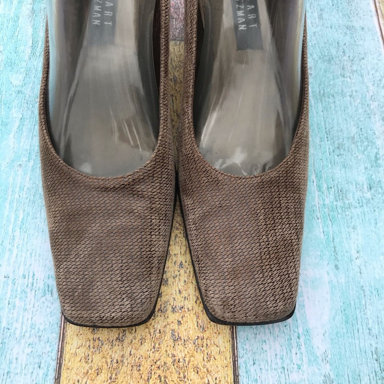 Stuart Weitzman Vintage Stuart Weitzman suede houndstooth chunky heel pump Size US 10 / IT 40 - 4 Thumbnail