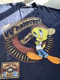 Looney Tunes Mens Tweety Bird Wearing Glasses Funny Gray Shirt New XL