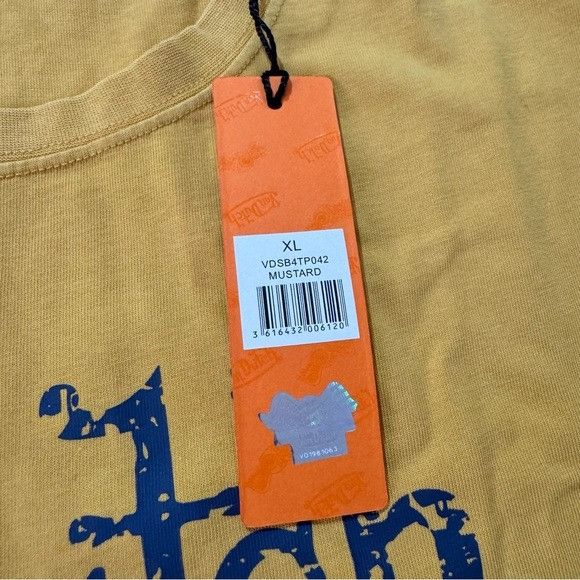 Designer × Von Dutch NWT VON DUTCH DISTRESSED LOGO MUSTARD YELLOW T-SHIRT SZ EXTR Size US XL / EU 56 / 4 - 4 Thumbnail