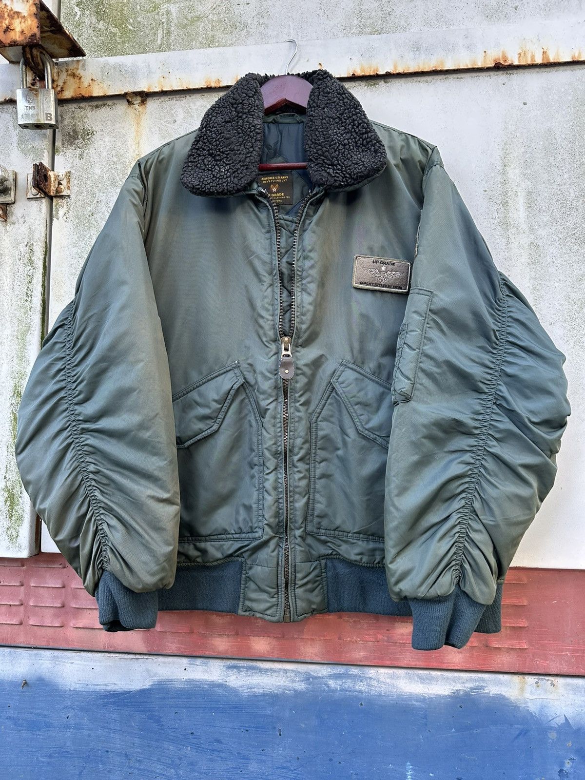 Vintage 🪖Vintage Faded US ARMY MEN’S Flying Bomber Jacket Size US XL / EU 56 / 4 - 7 Thumbnail