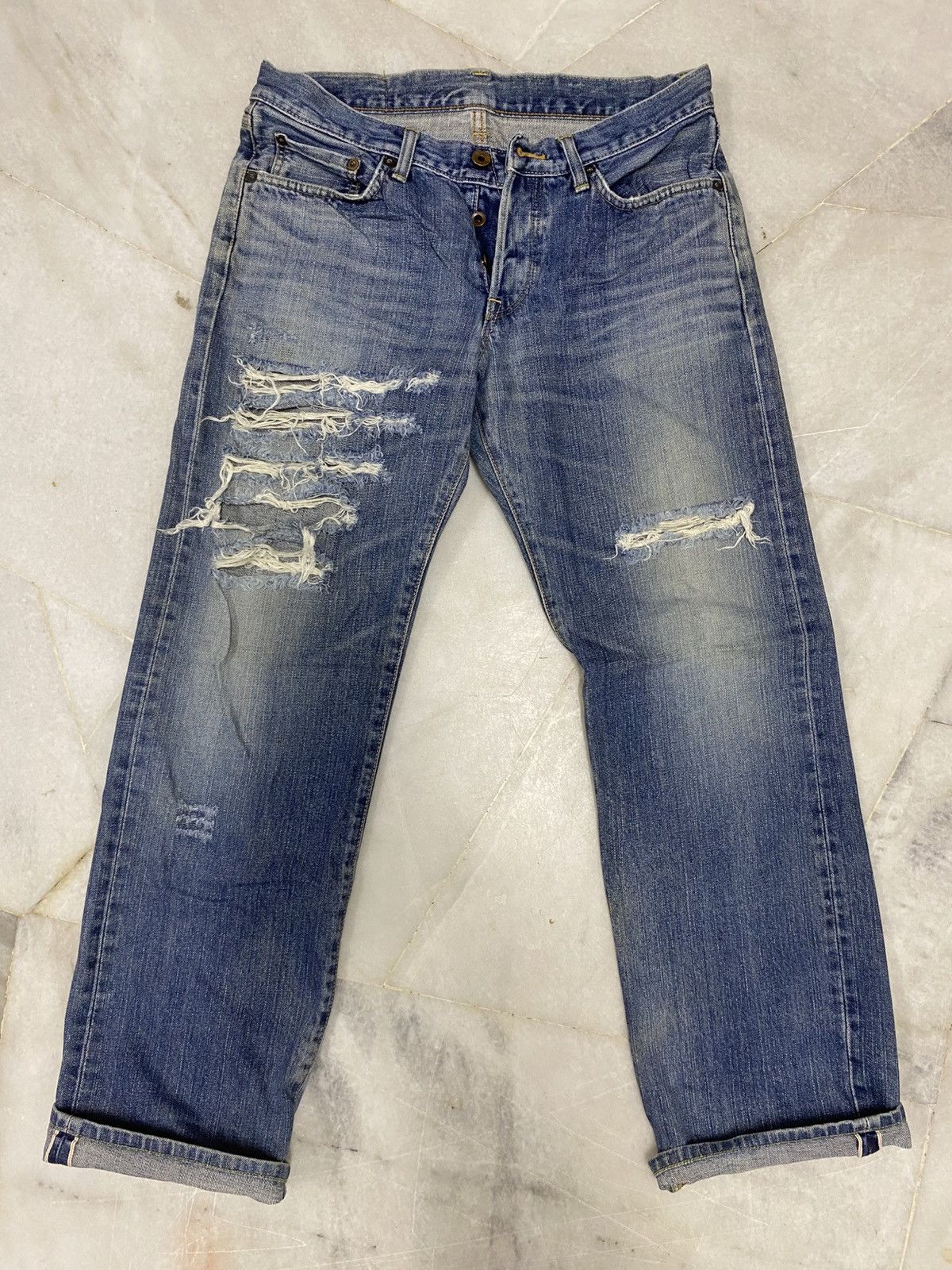 Edwin Size 30x29 Vintage Edwin Distressed Jeans Faded Pants Denim Size US 30 / EU 46 - 1 Thumbnail