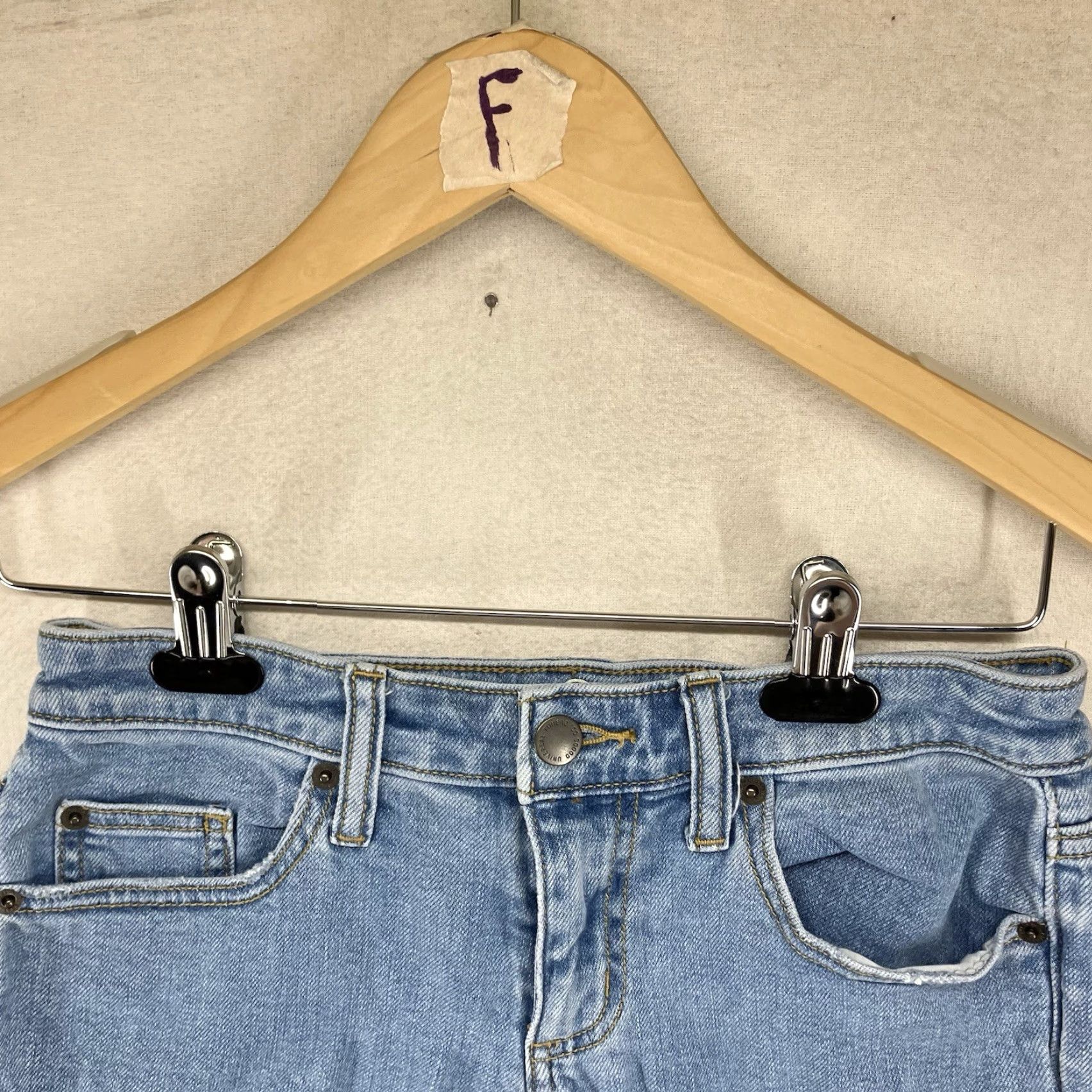 Vintage Universal Thread Women's High Rise Denim Shorts 00 Blue Stretch Raw Hem 5-Pocket Casual Size 24" / US 00 / IT 34 - 3 Thumbnail