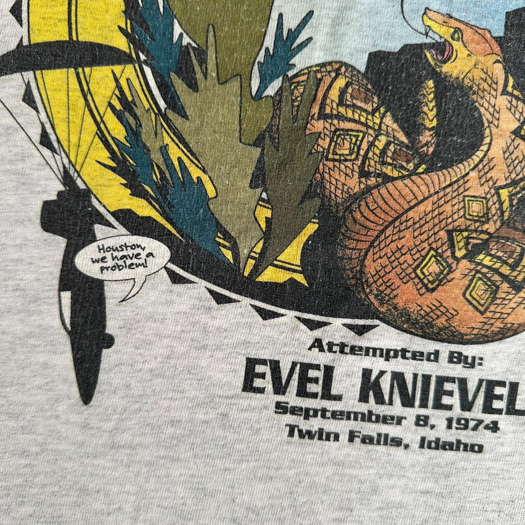 Vintage Vintage 90s Evel Knievel T-Shirt Motocross Stunt Jump Skater Size US L / EU 52-54 / 3 - 4 Thumbnail