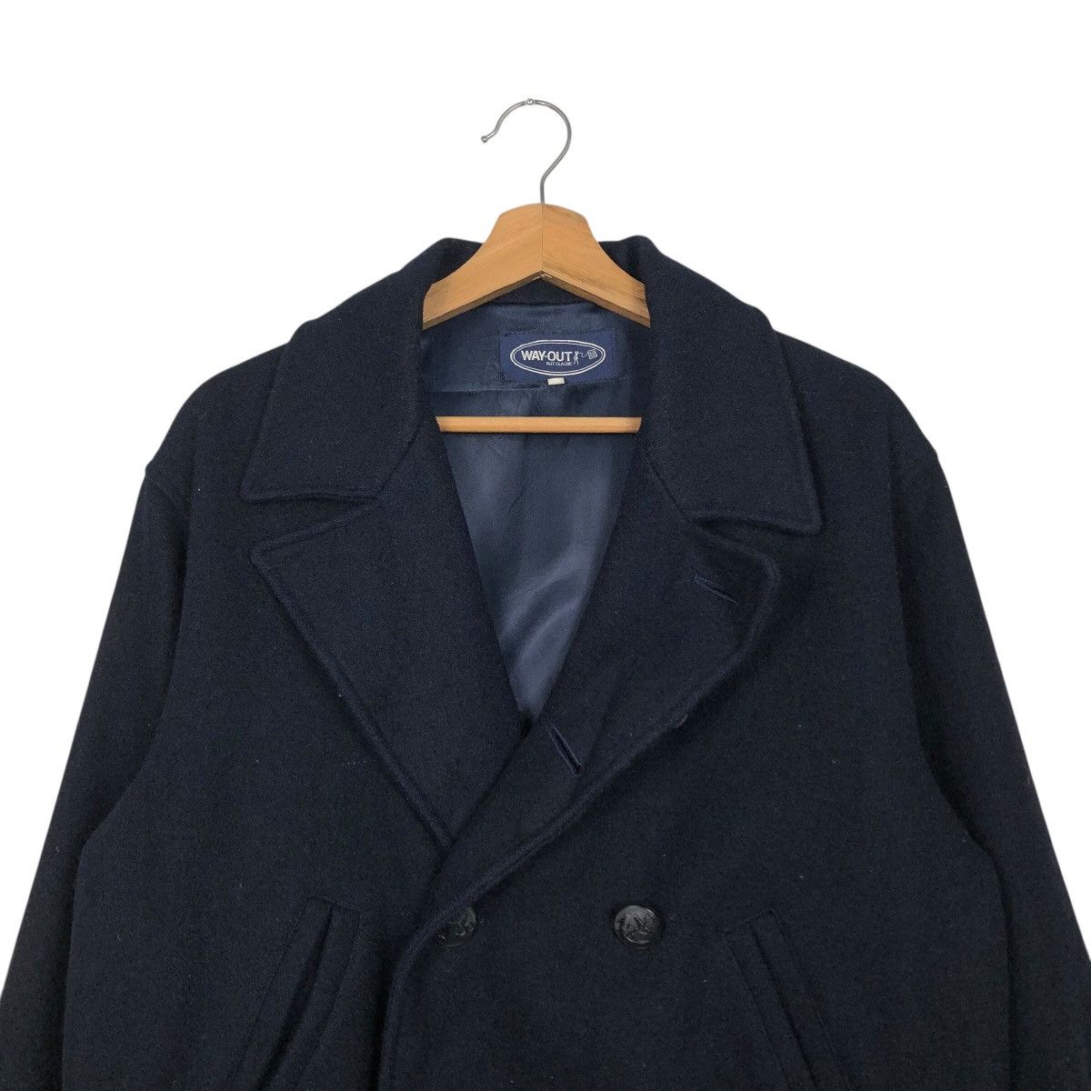 Japanese Brand × Vintage 📌Rich Blue Vintage Wool Bomber Jacket Way Out Double Breast Size US M / EU 48-50 / 2 - 5 Thumbnail