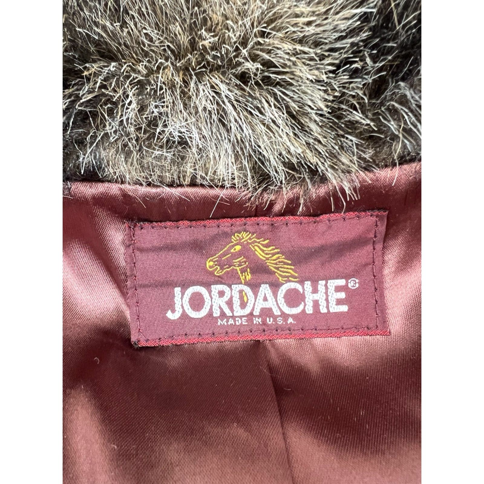 Jordache VINTAGE Jordache Jacket Womens Overcoat Striped Faux Fur Acrylic Brown Size M USA 13/14 Size M / US 6-8 / IT 42-44 - 7 Thumbnail