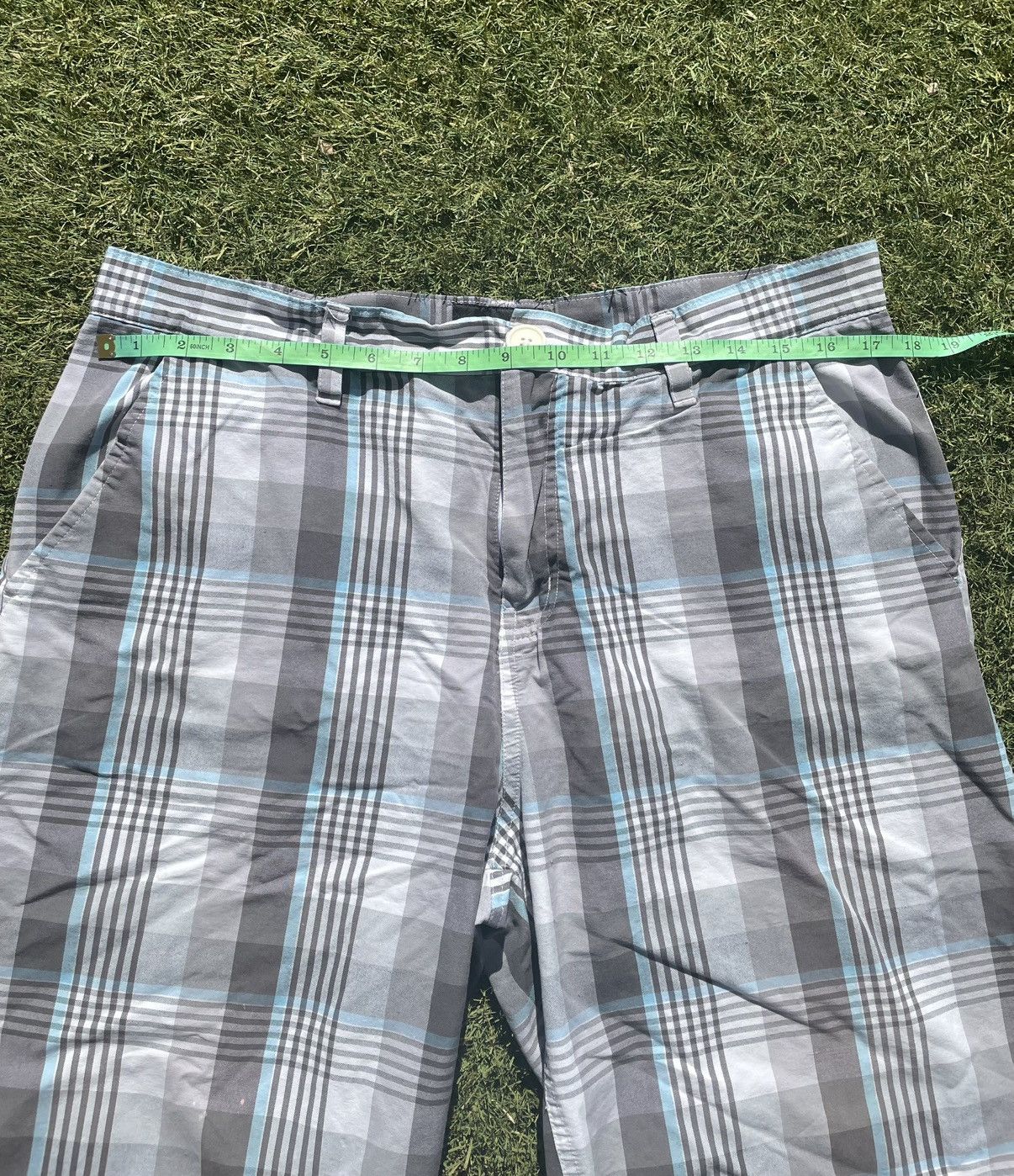 Hurley Hurley Men's White Blue Plaid Unlined Board Shorts Trunks Size US 36 / EU 52 - 3 Thumbnail