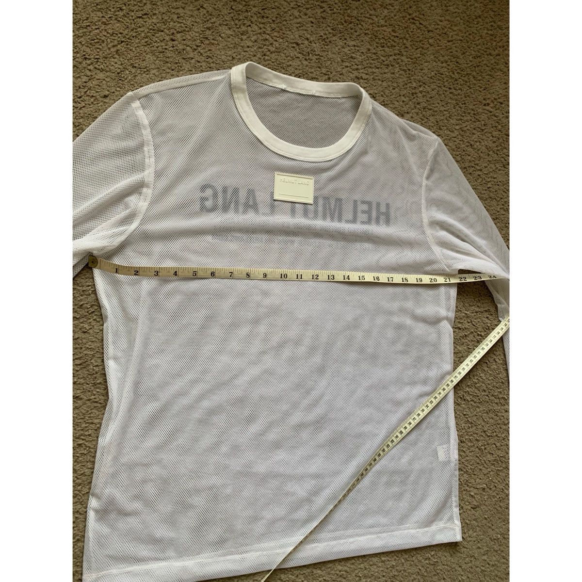 Helmut Lang HELMUT LANG WHITE LOGO MESH TOP Size US L / EU 52-54 / 3 - 21 Thumbnail