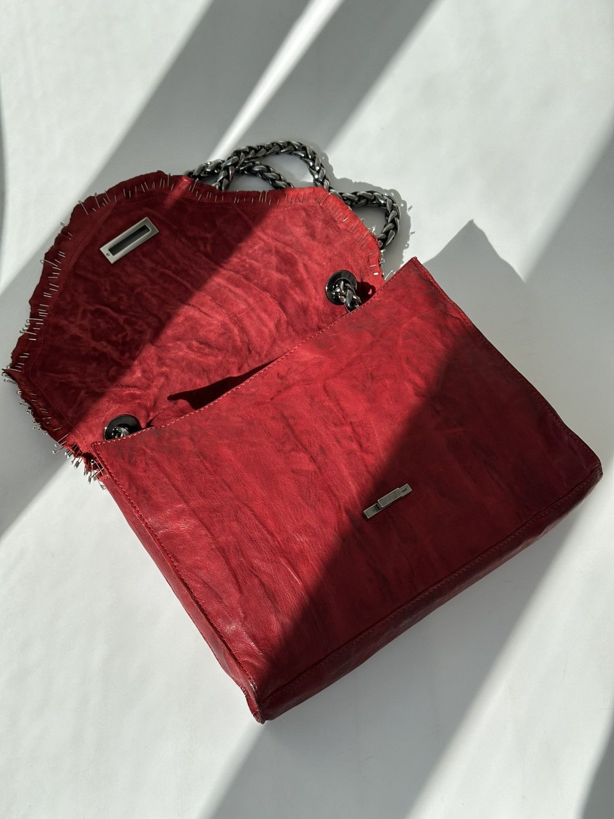 Balmain BALMAIN by Decarnin SS2011 Safety Pin Red Leather Bag runway Size ONE SIZE - 16 Thumbnail