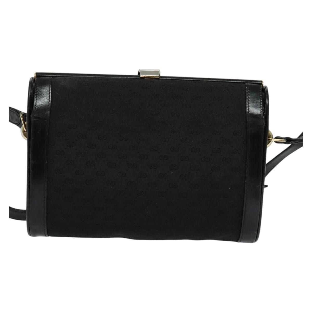 Gucci GUCCI Micro GG Canvas Shoulder Bag Leather Gold Black Size ONE SIZE - 3 Thumbnail