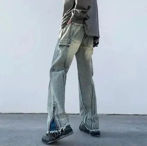 Designer New High Street Men Jean Streetwear Size US 29 - 3 Thumbnail