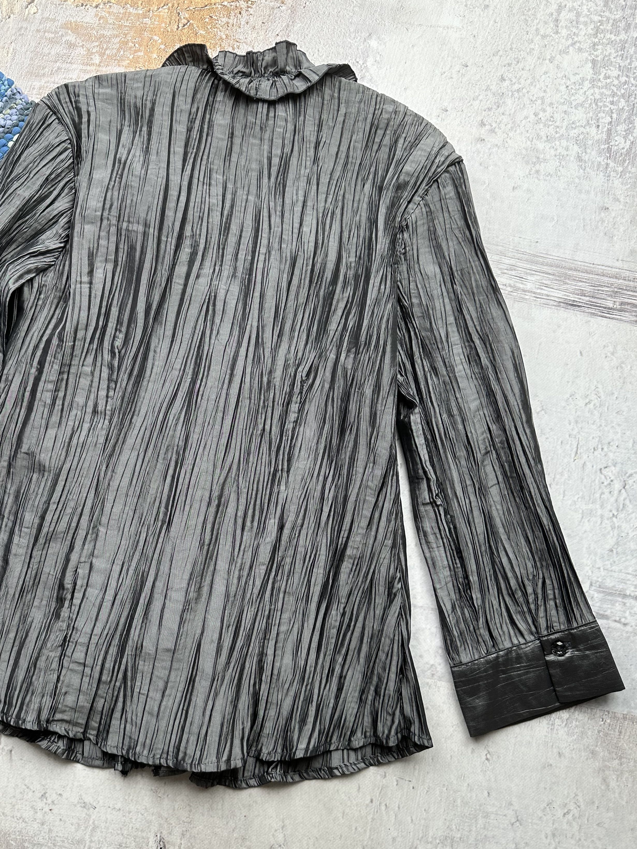 Japanese Brand Vintage Pleated Blouse A459(241) Size L / US 10 / IT 46 - 7 Thumbnail
