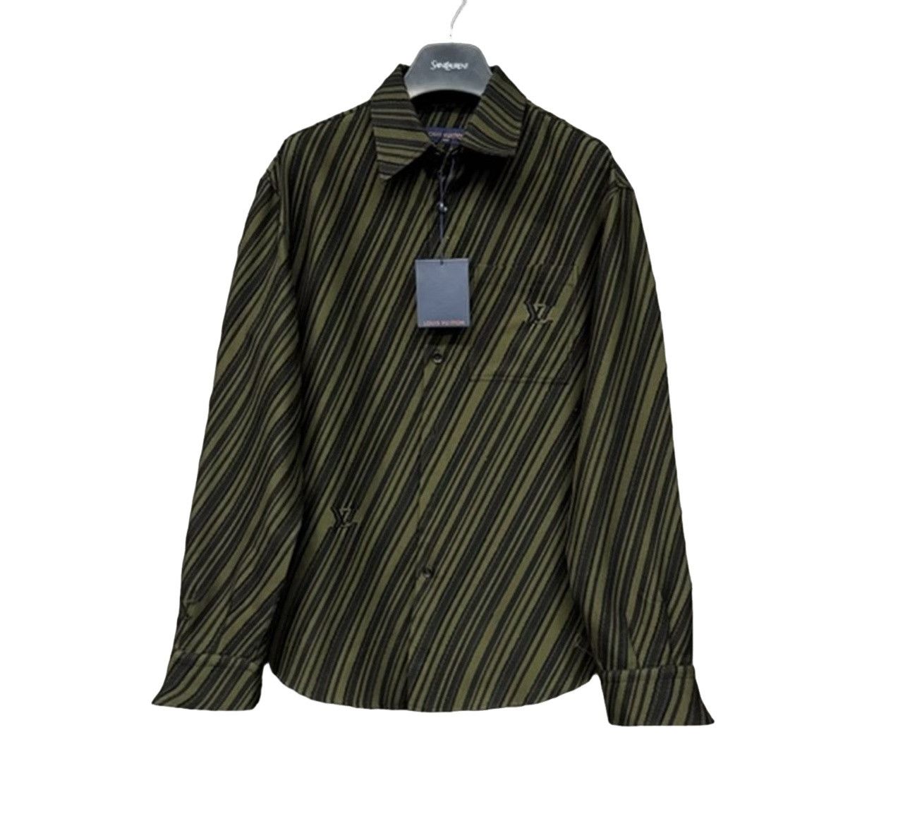 Louis Vuitton Louis Vuitton Striped Logo Shirt Jacket XL Size US XL / EU 56 / 4 - 1 Thumbnail