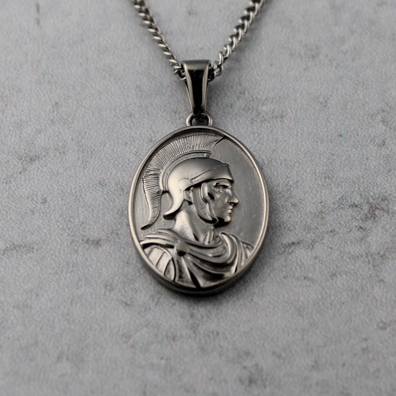 Jewelry Silver Centurion Pendant Chain Necklace Size ONE SIZE - 1 Thumbnail