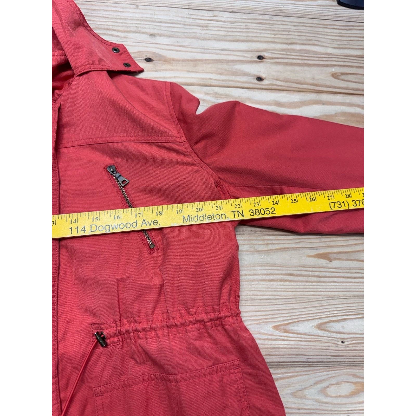 Other Liz & Co Orange Cinch Waist Hooded Lightweight Jacket Sz PL Size L / US 10 / IT 46 - 5 Thumbnail