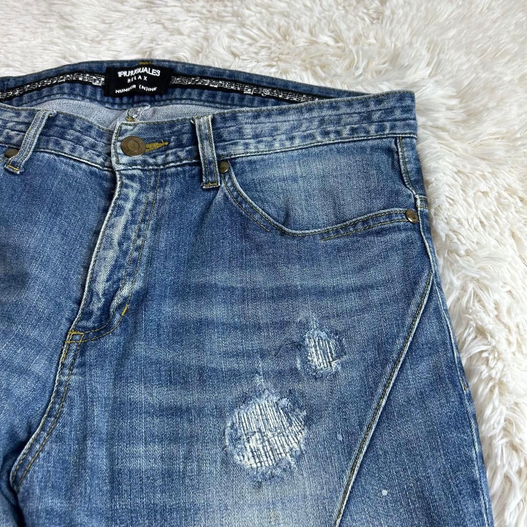 Number (N)ine Repaired Distressed Denim Size US 35 - 7 Thumbnail