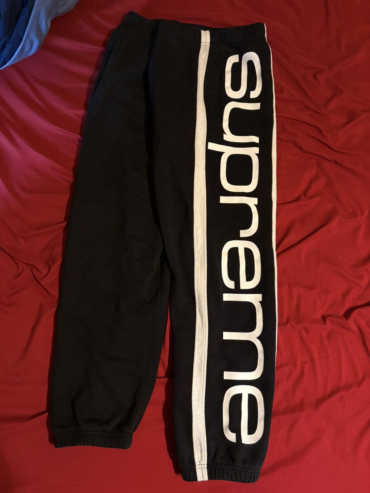 Supreme Supreme Big Logo Paneled Sweatpant 'Black' Size Large Size US 34 / EU 50 - 1 Thumbnail