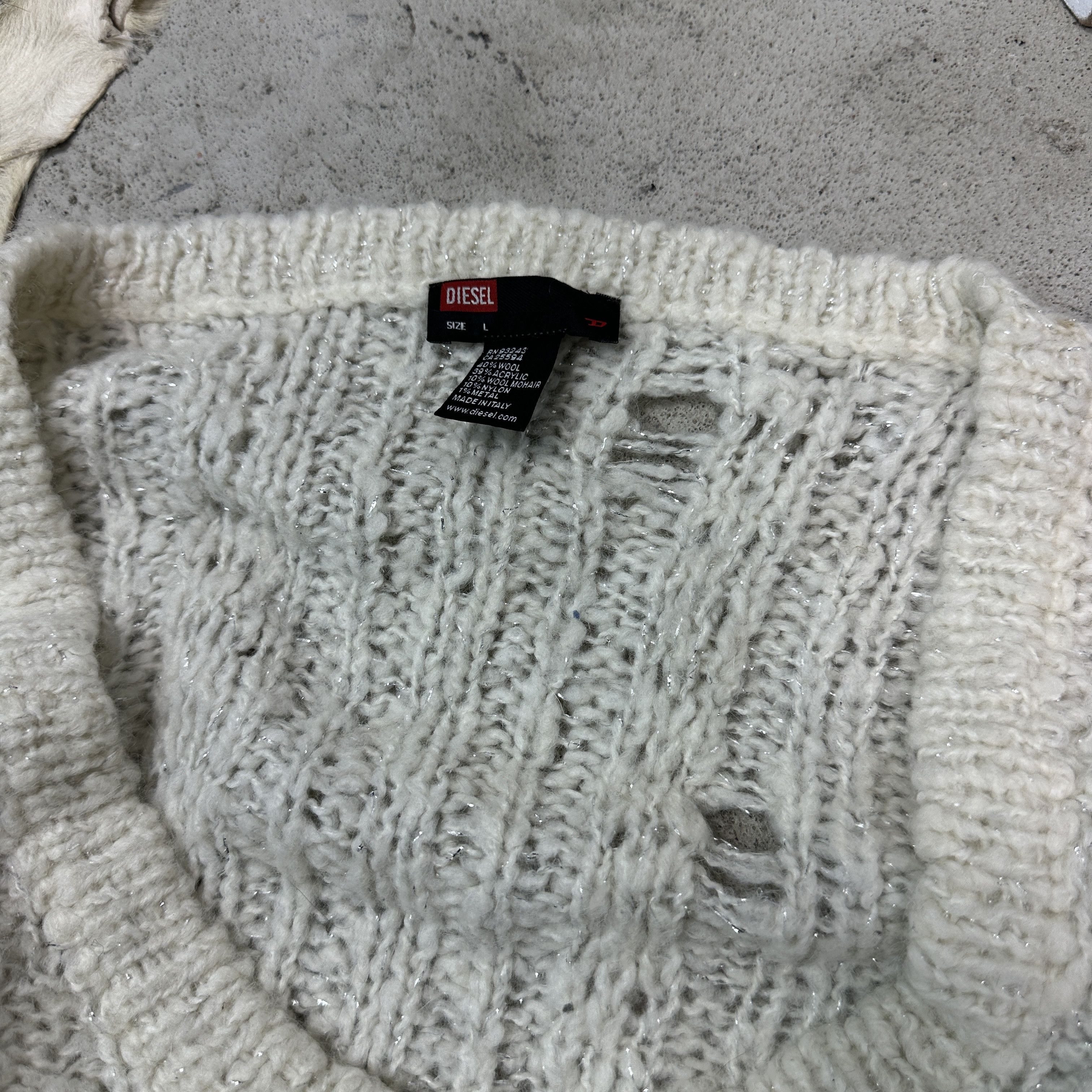 Diesel Vintage Avant Garde Distressed Mohair Diesel Sweater Y2K Size L / US 10 / IT 46 - 3 Thumbnail