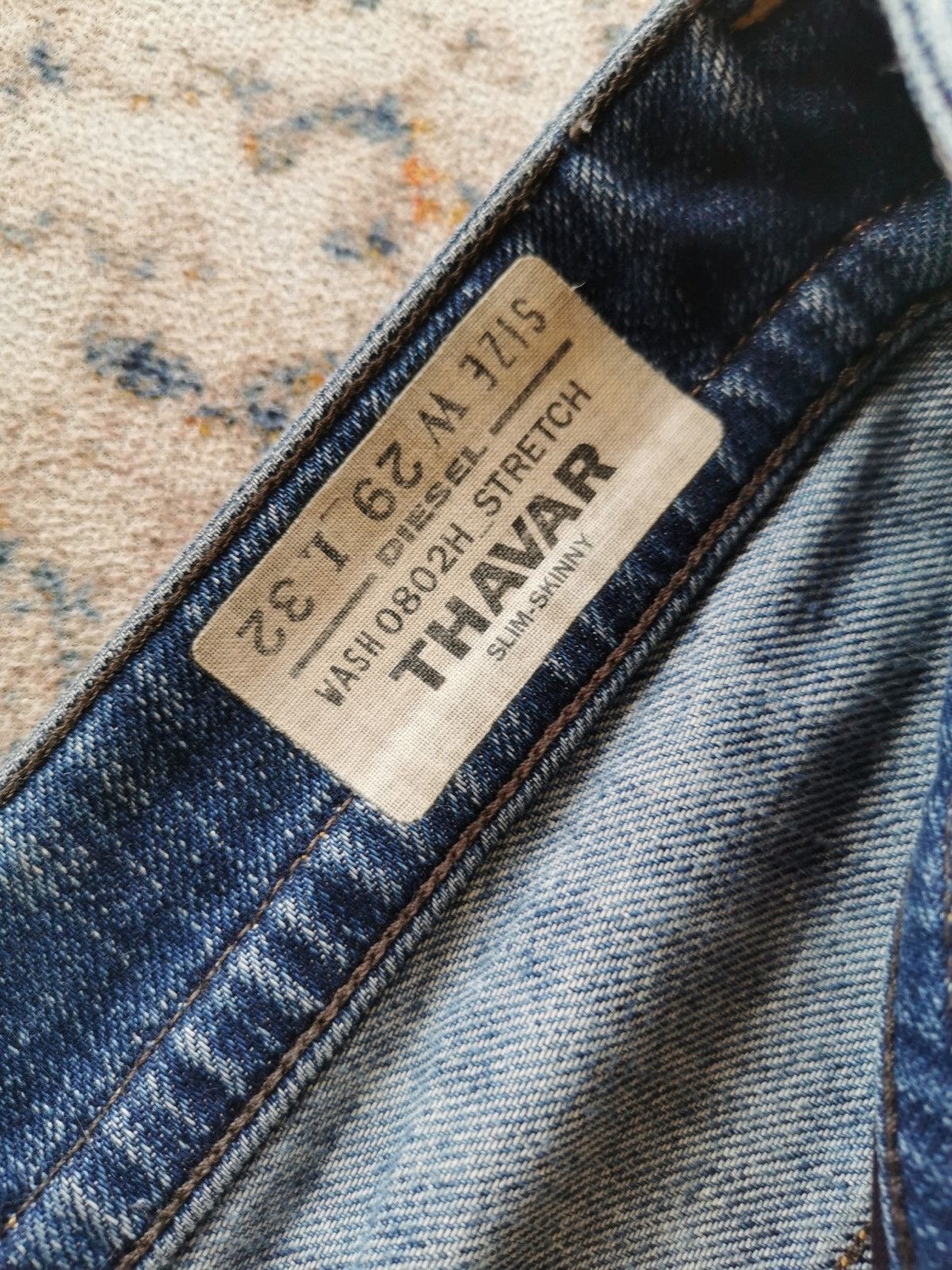 14th Addiction × Diesel × If Six Was Nine Diesel Thavar Slim Stretch Distressed Denim Jeans Size US 32 / EU 48 - 8 Thumbnail