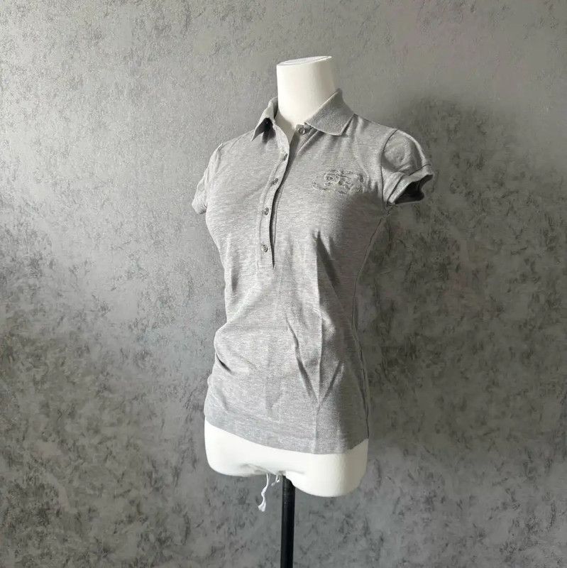 Burberry Burberry Gray Cotton Blend Polo Shirt Size S / US 4 / IT 40 - 1 Thumbnail